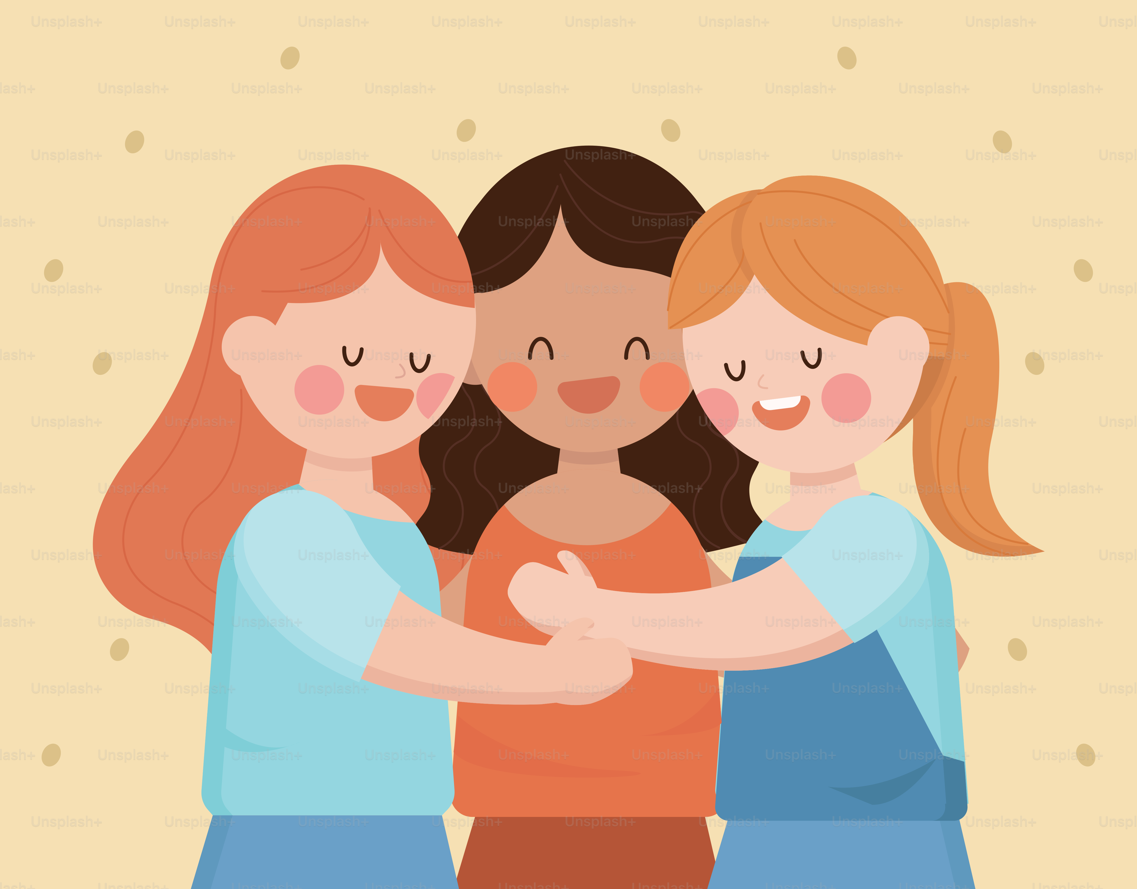 A group of three women hugging each other