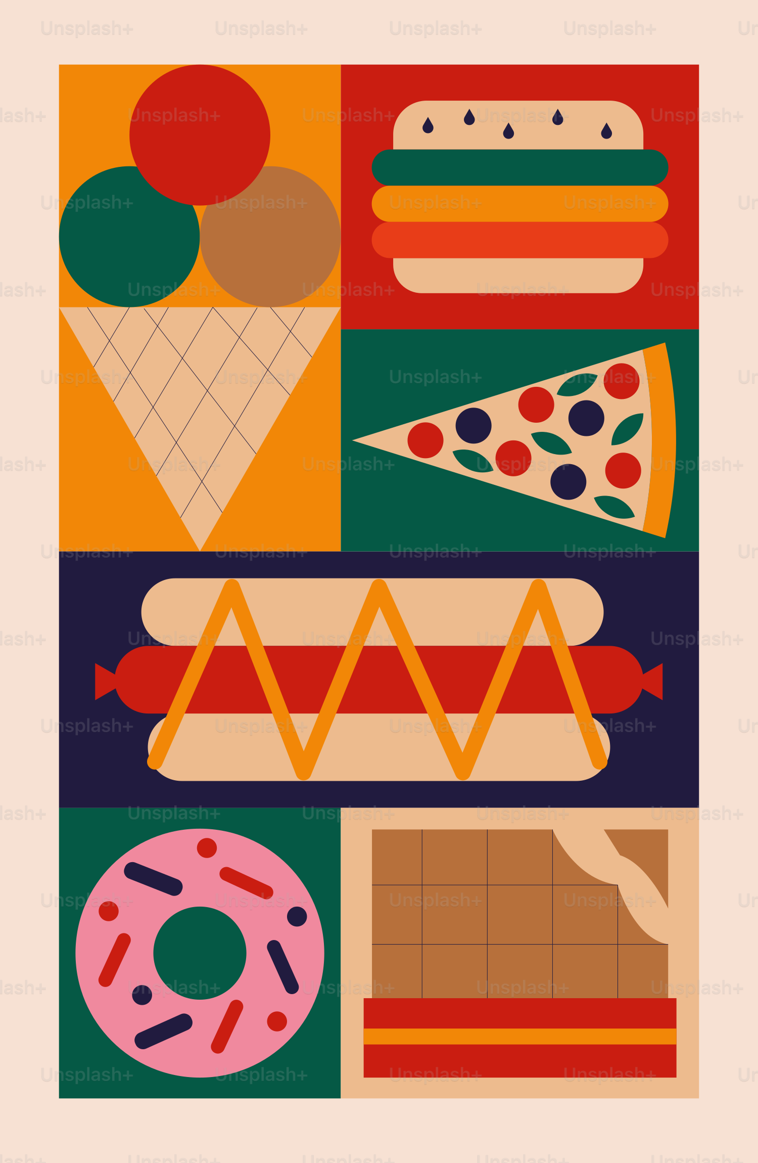 A poster of a variety of food items