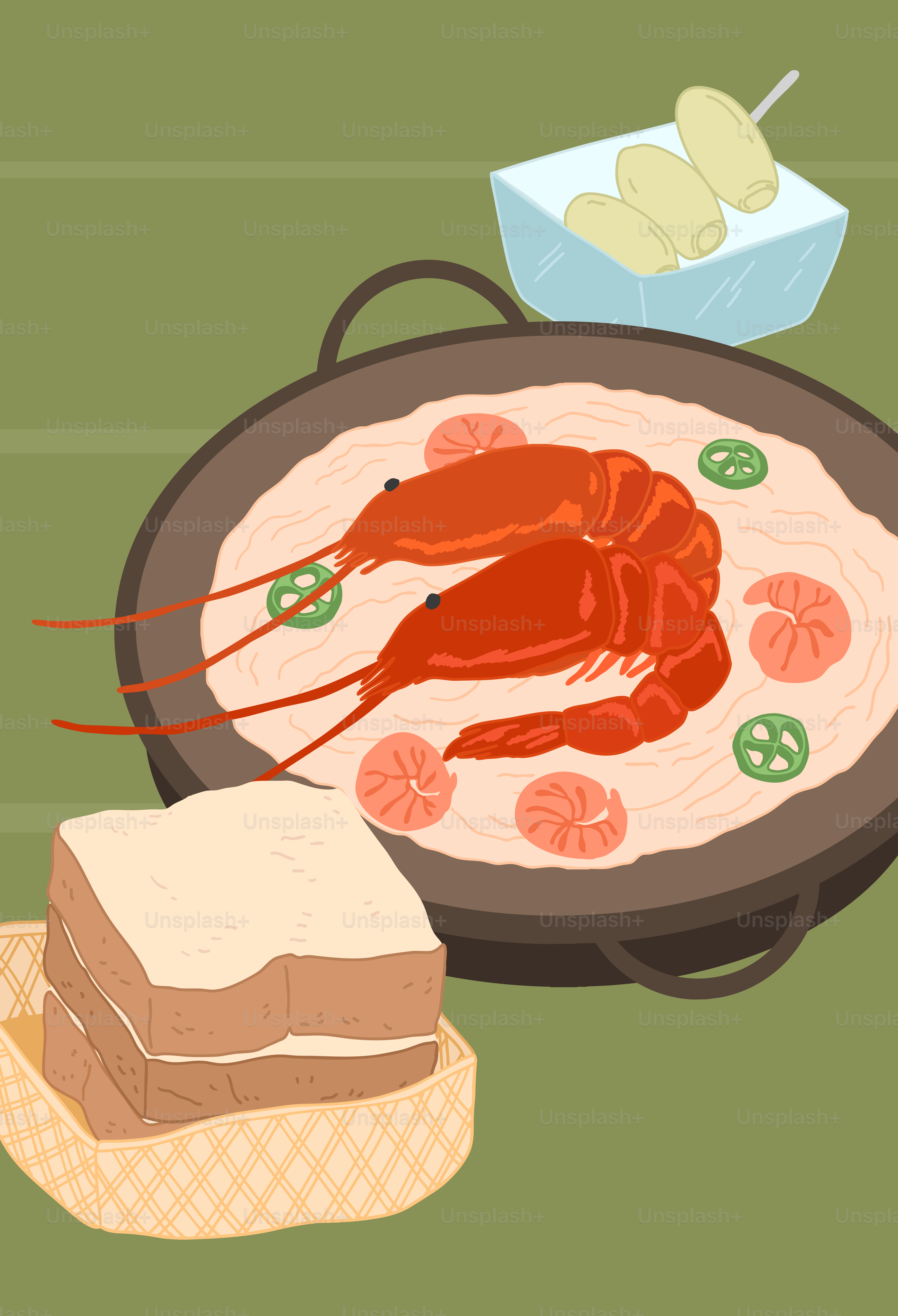 테이블 위에 놓인 음식 사진