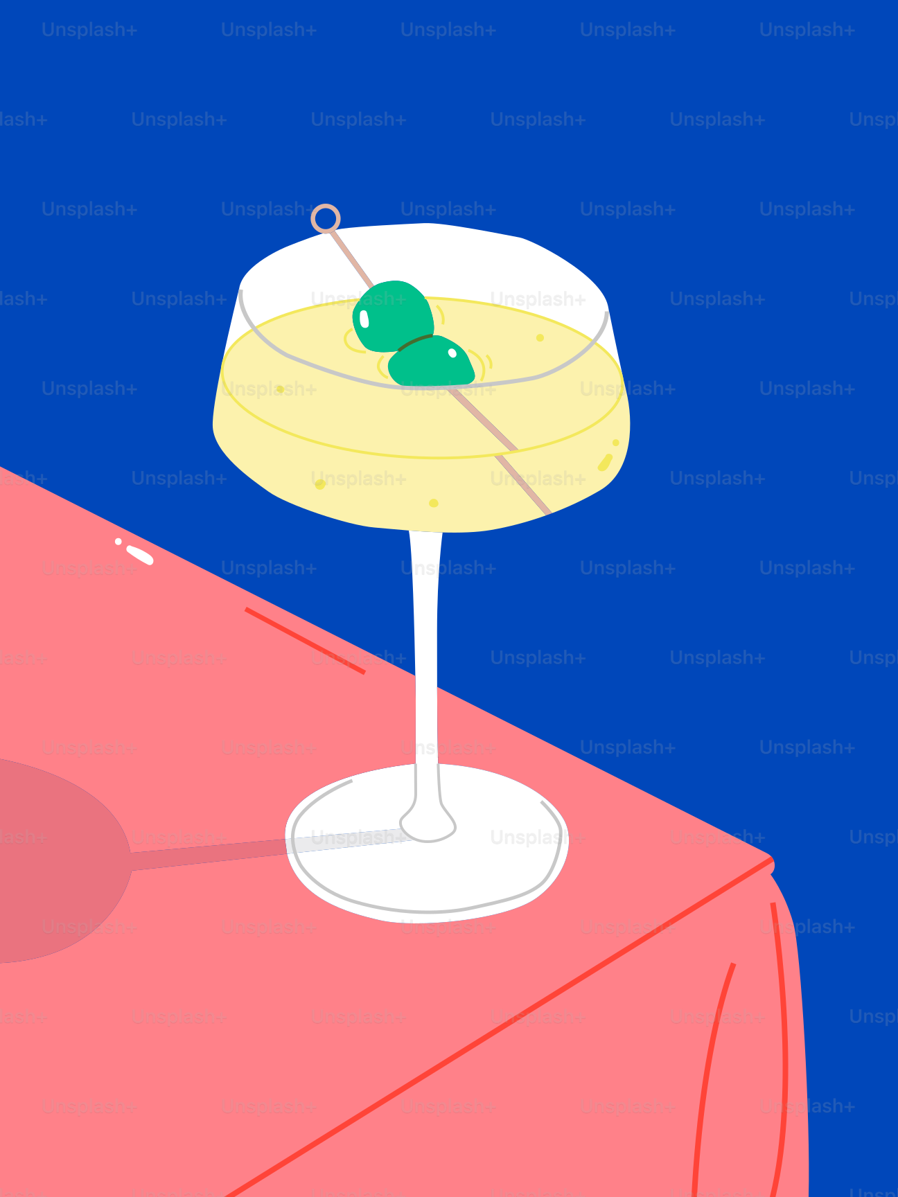 A drink sitting on top of a pink table