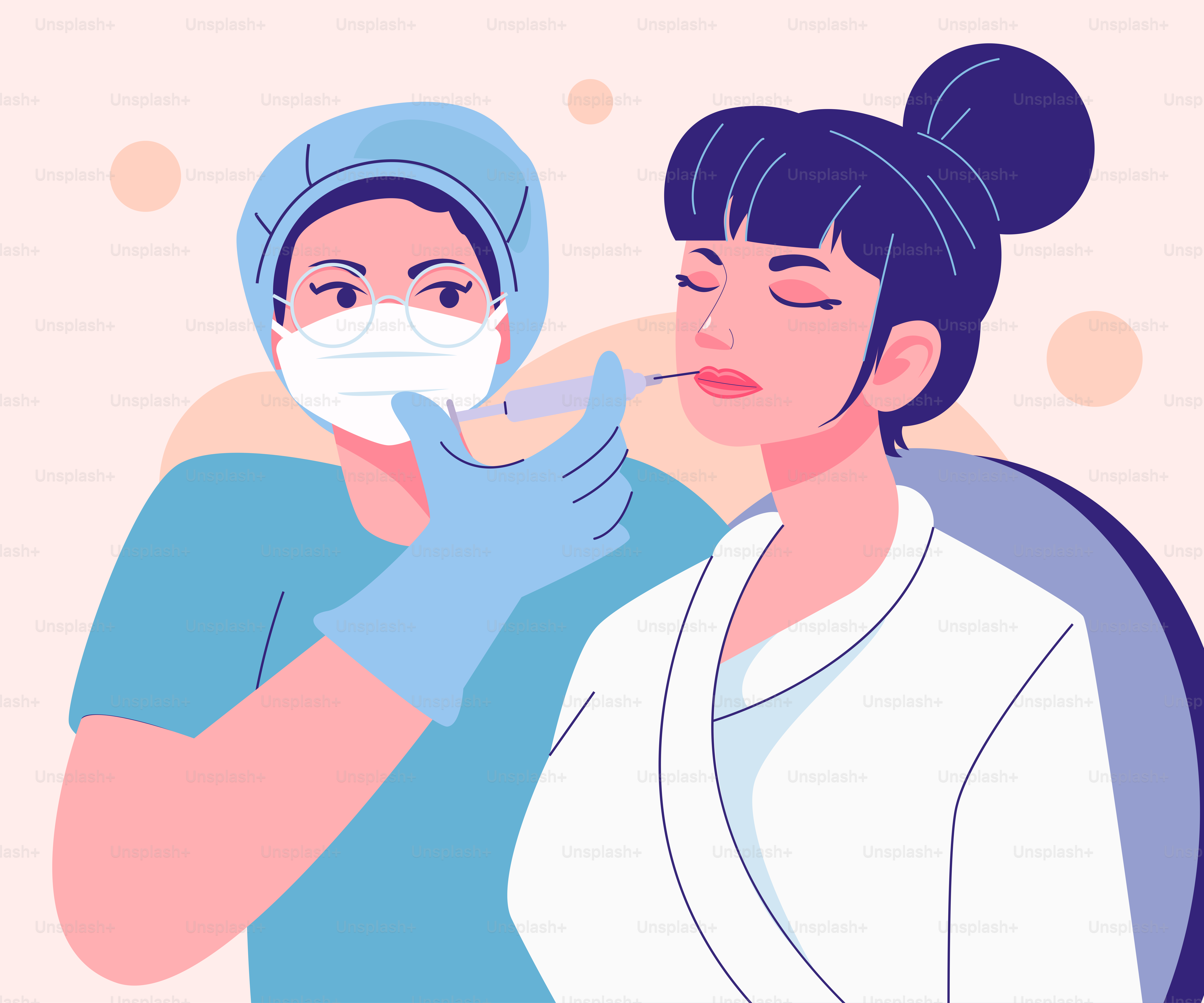 Uma mulher fazendo exames dentários com um dentista