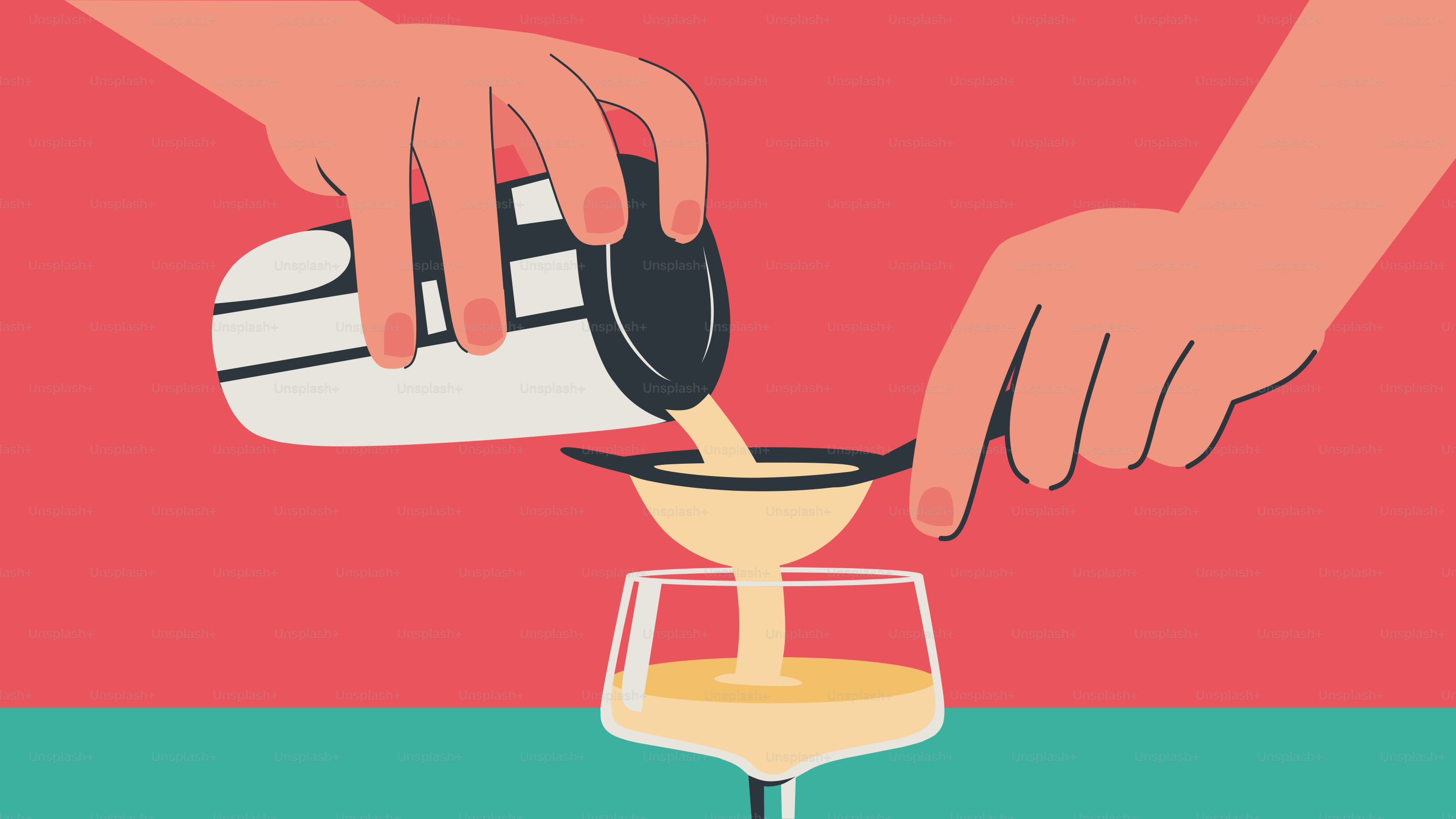 Una persona sirviendo una copa en un vaso