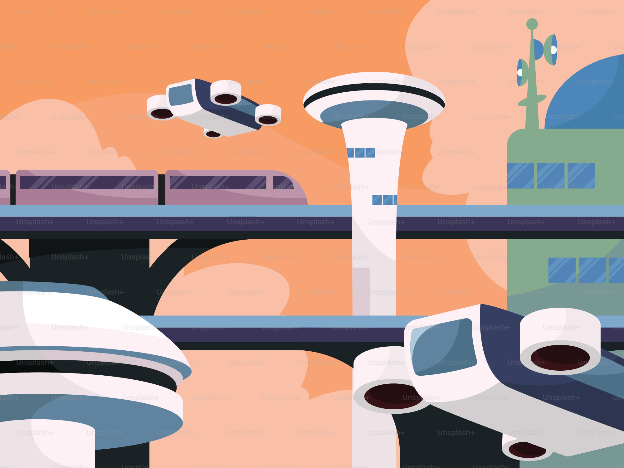 A computer generated image of a futuristic city