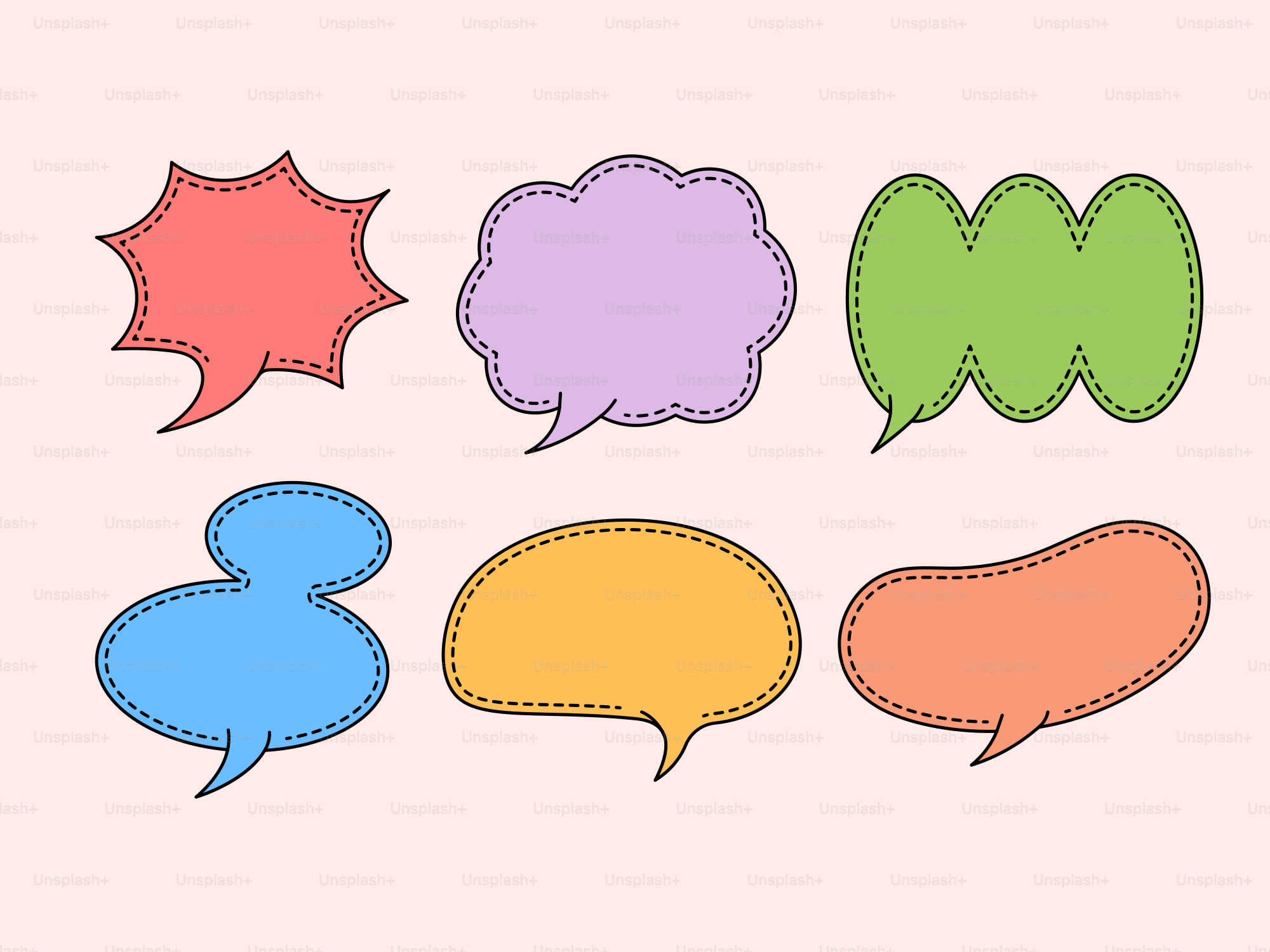 A group of speech bubbles sitting next to each other