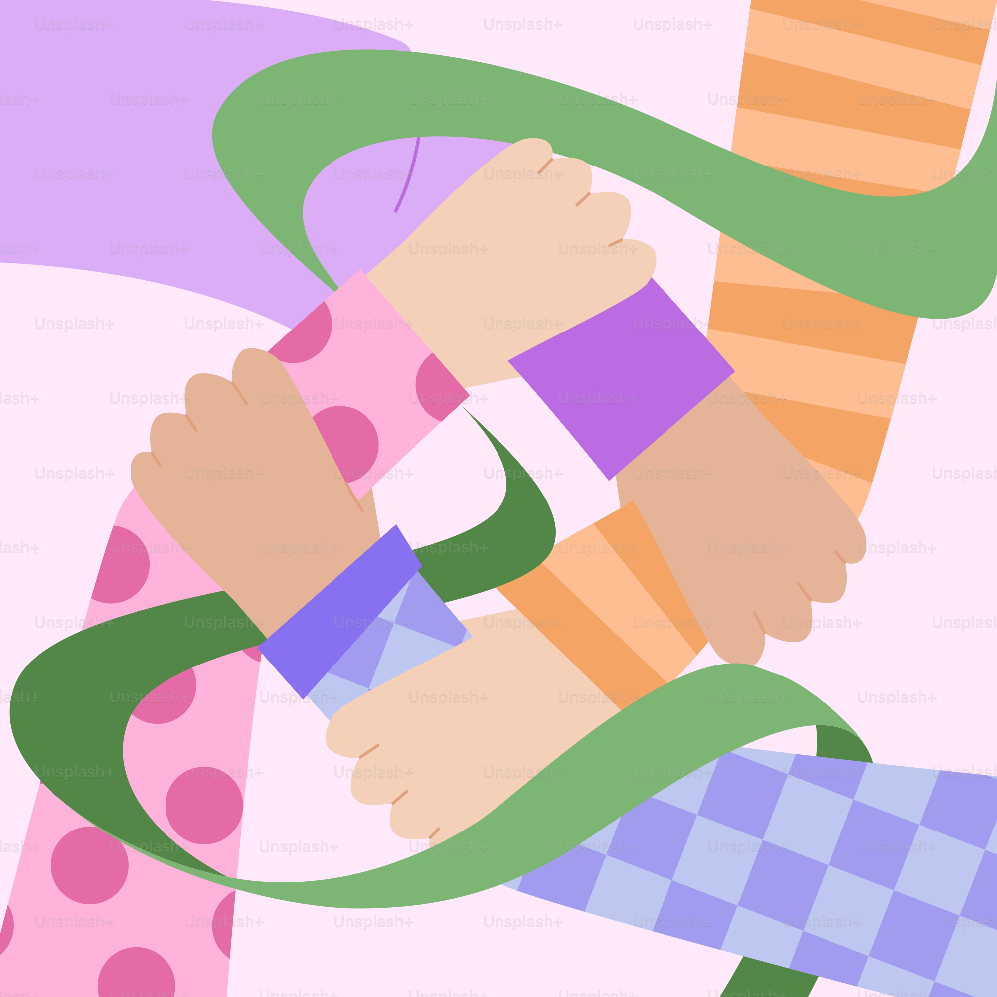 A group of hands holding a colorful object