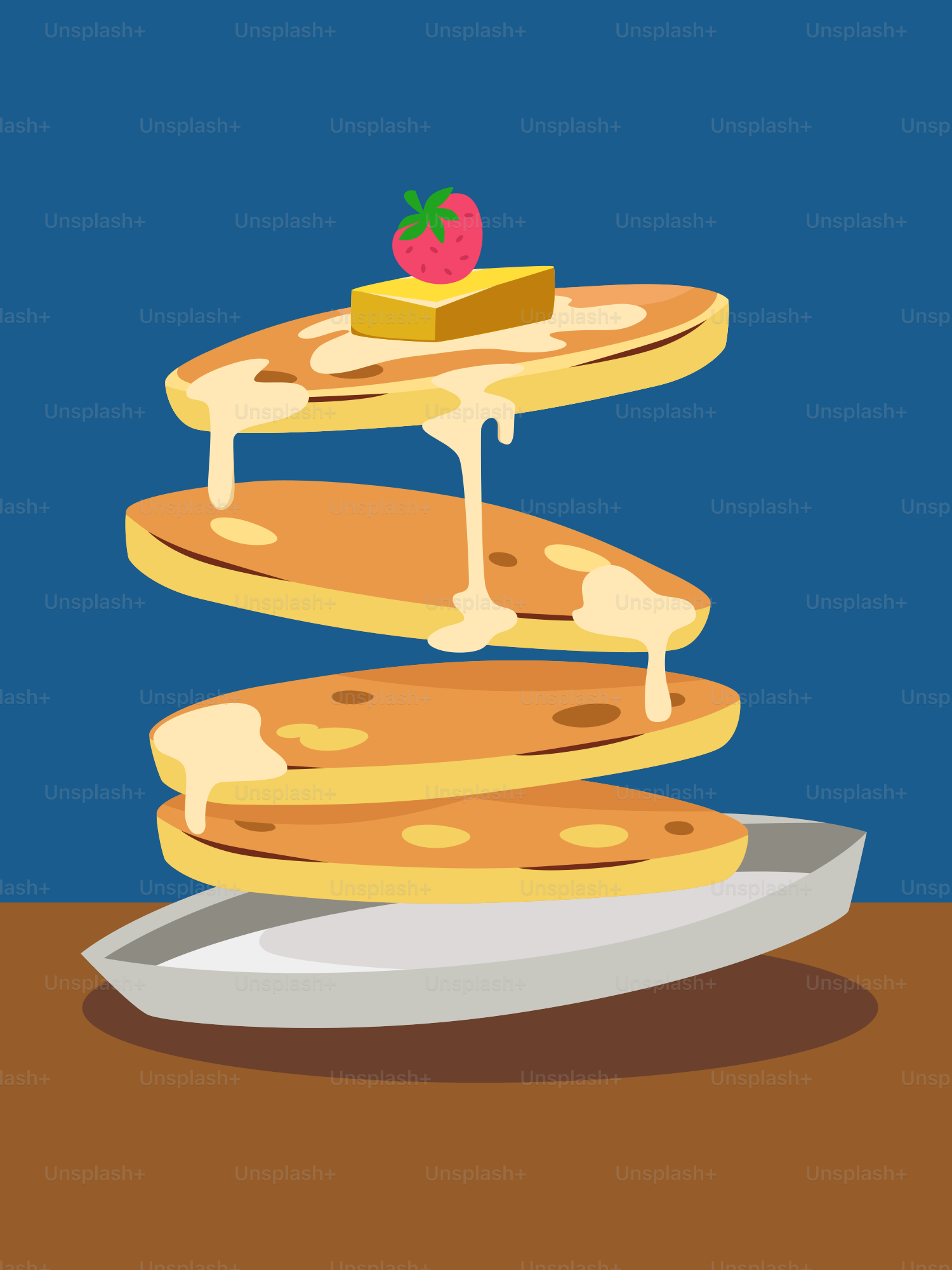 A stack of pancakes sitting on top of a white plate