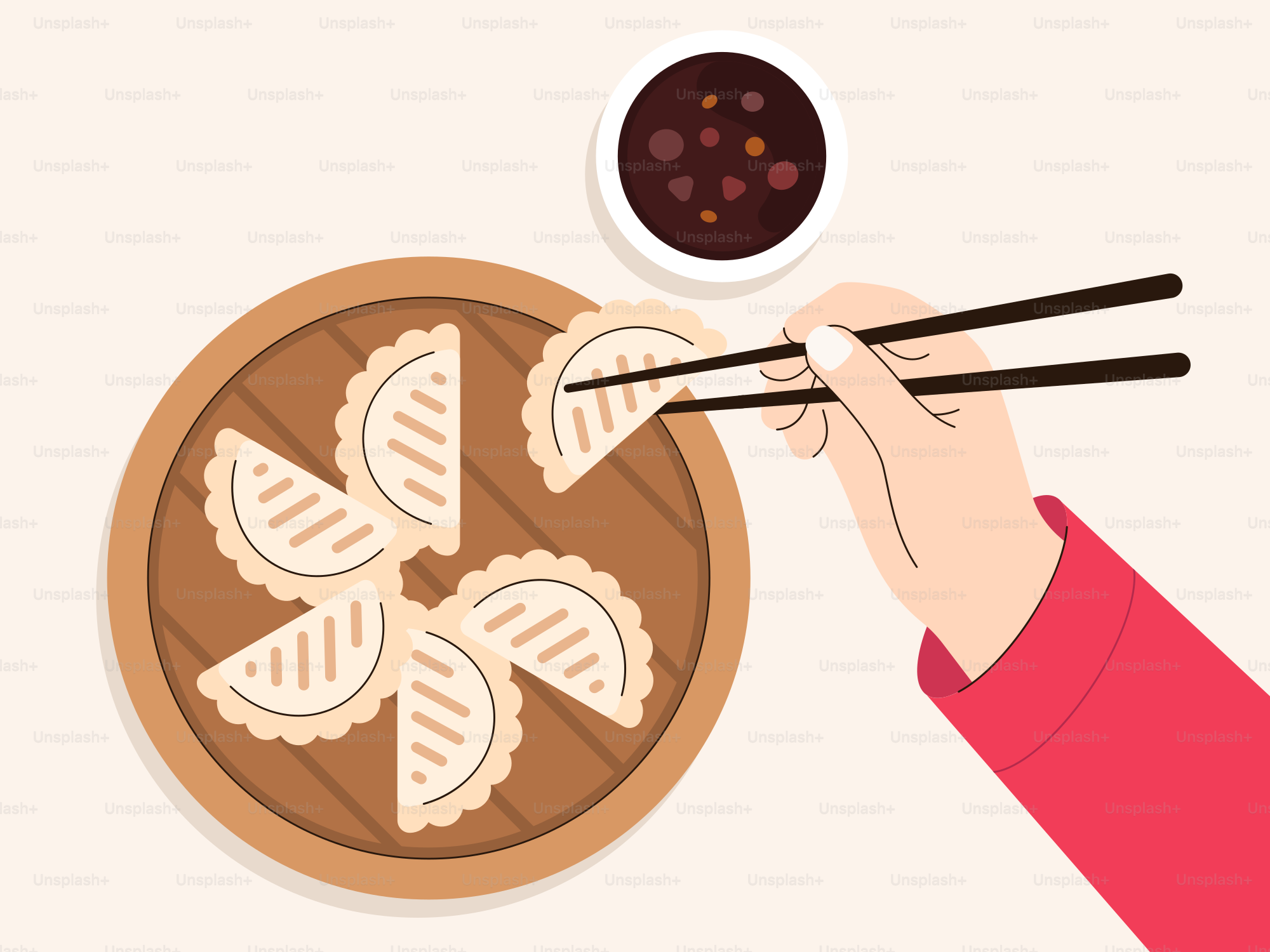 A person holding chopsticks over a plate of food