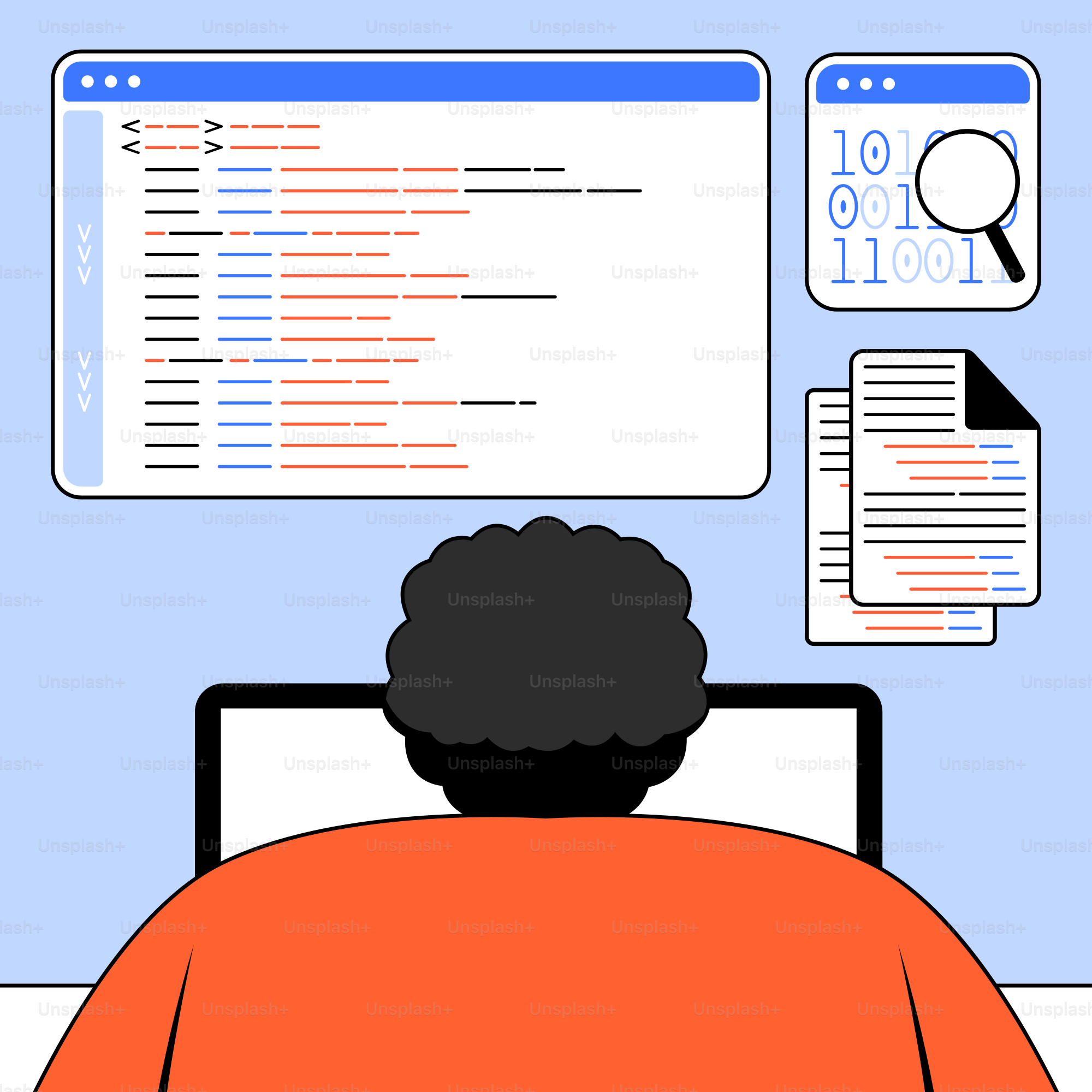 A person sitting in front of a computer screen