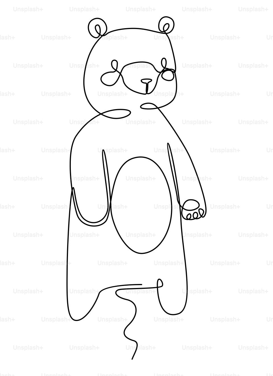 立っているクマのイラスト