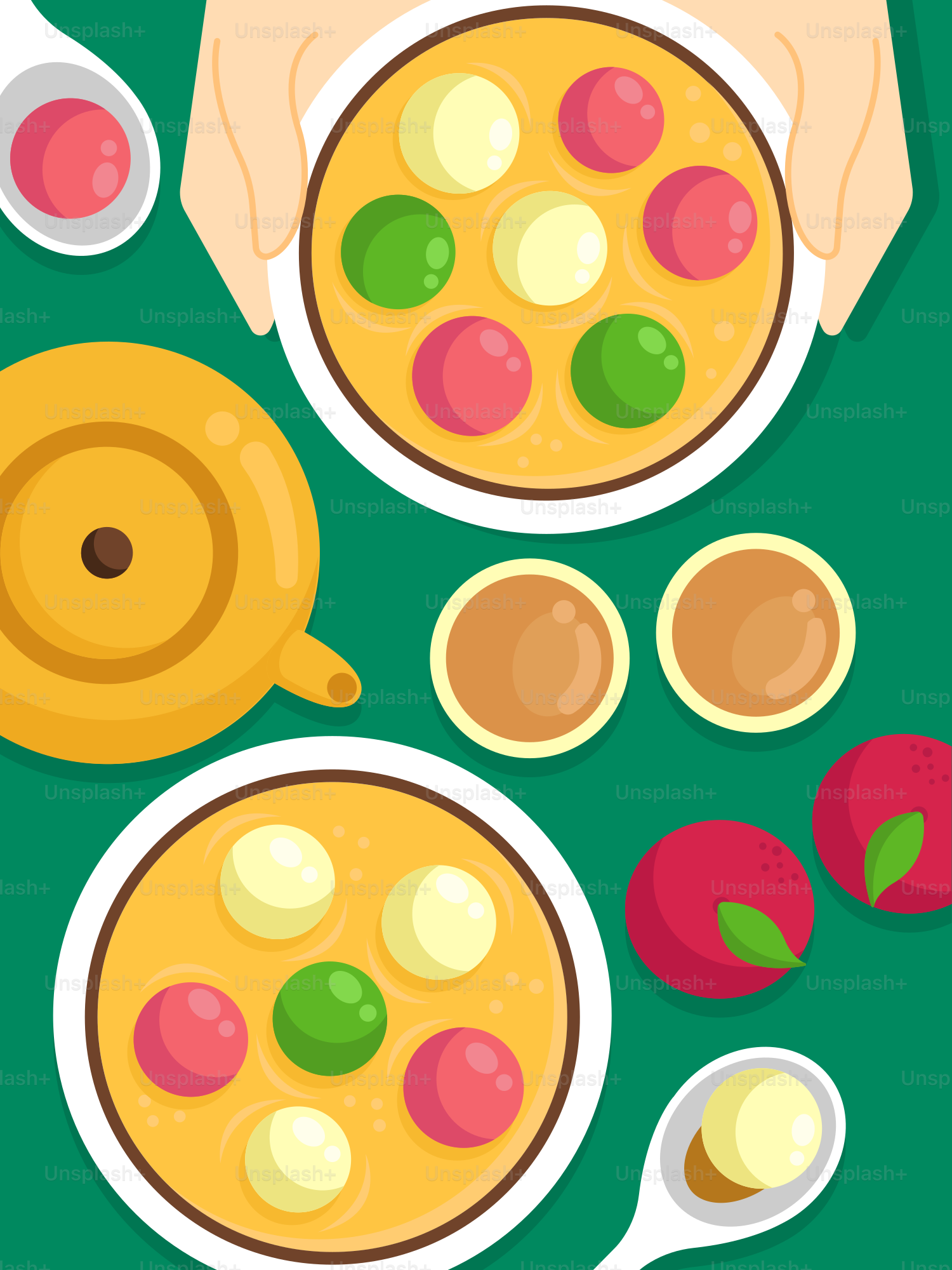 A person holding a plate of food on top of a table