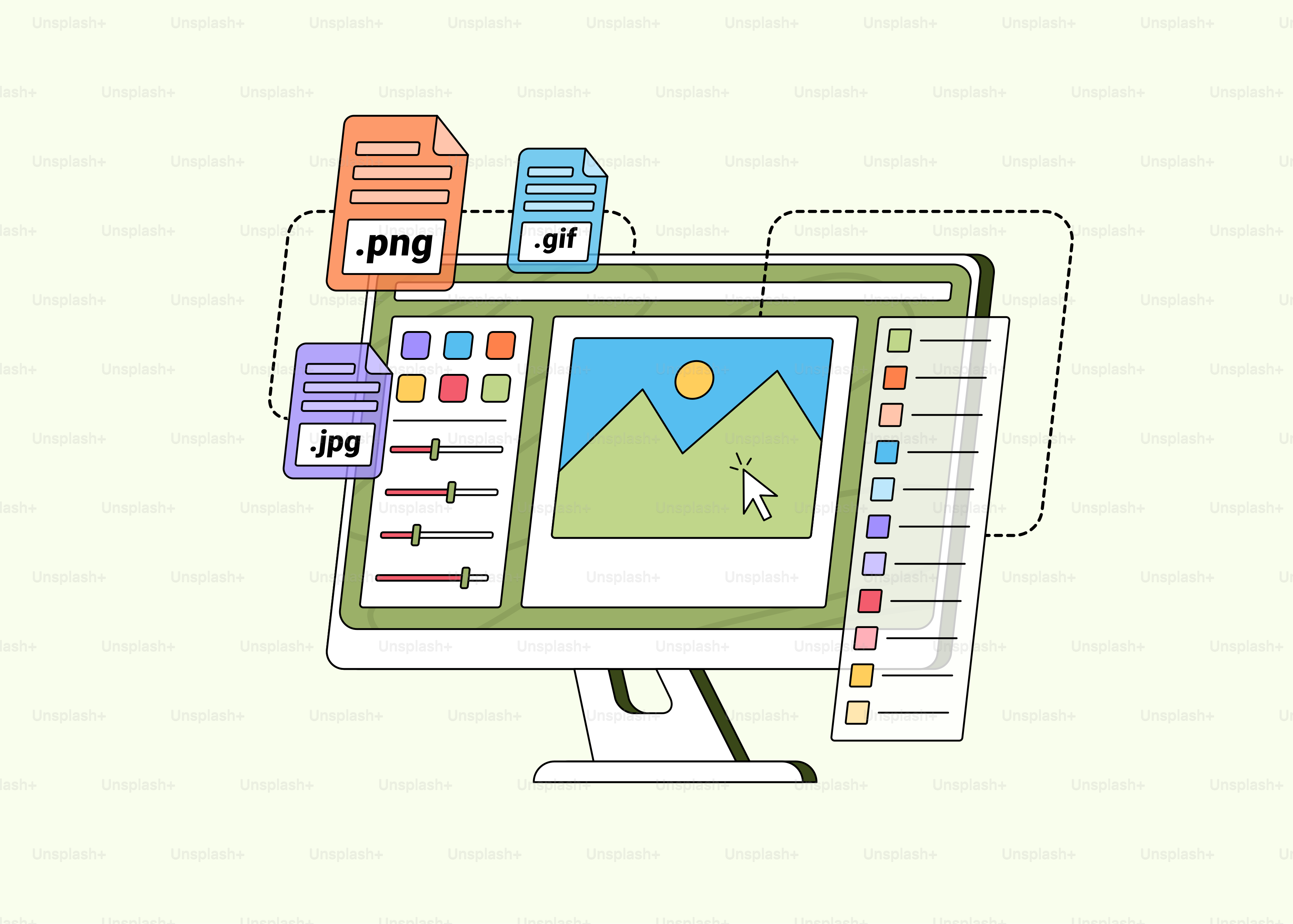 A computer screen with a keyboard and mouse on it