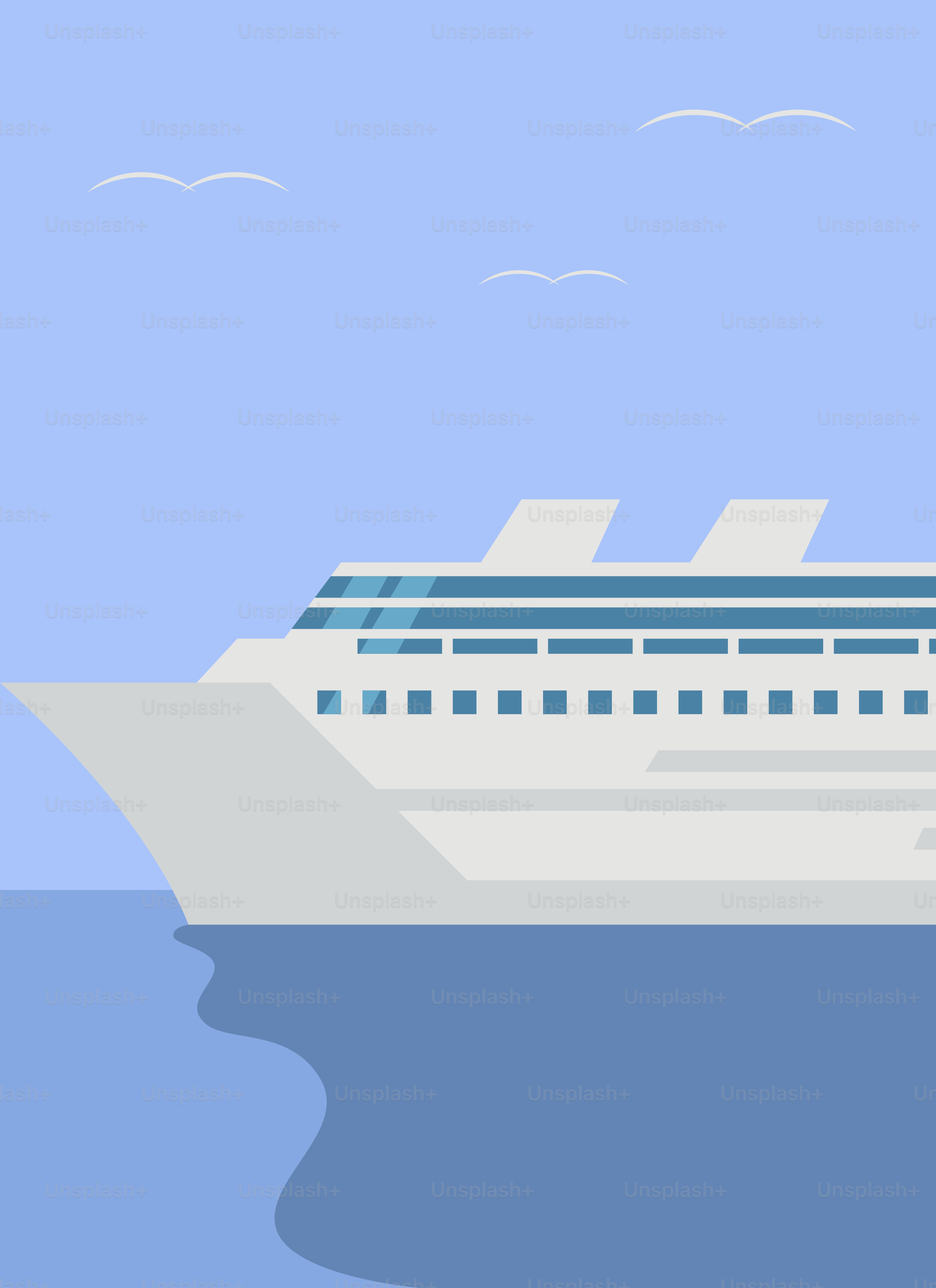 A cruise ship floating in the ocean on a sunny day