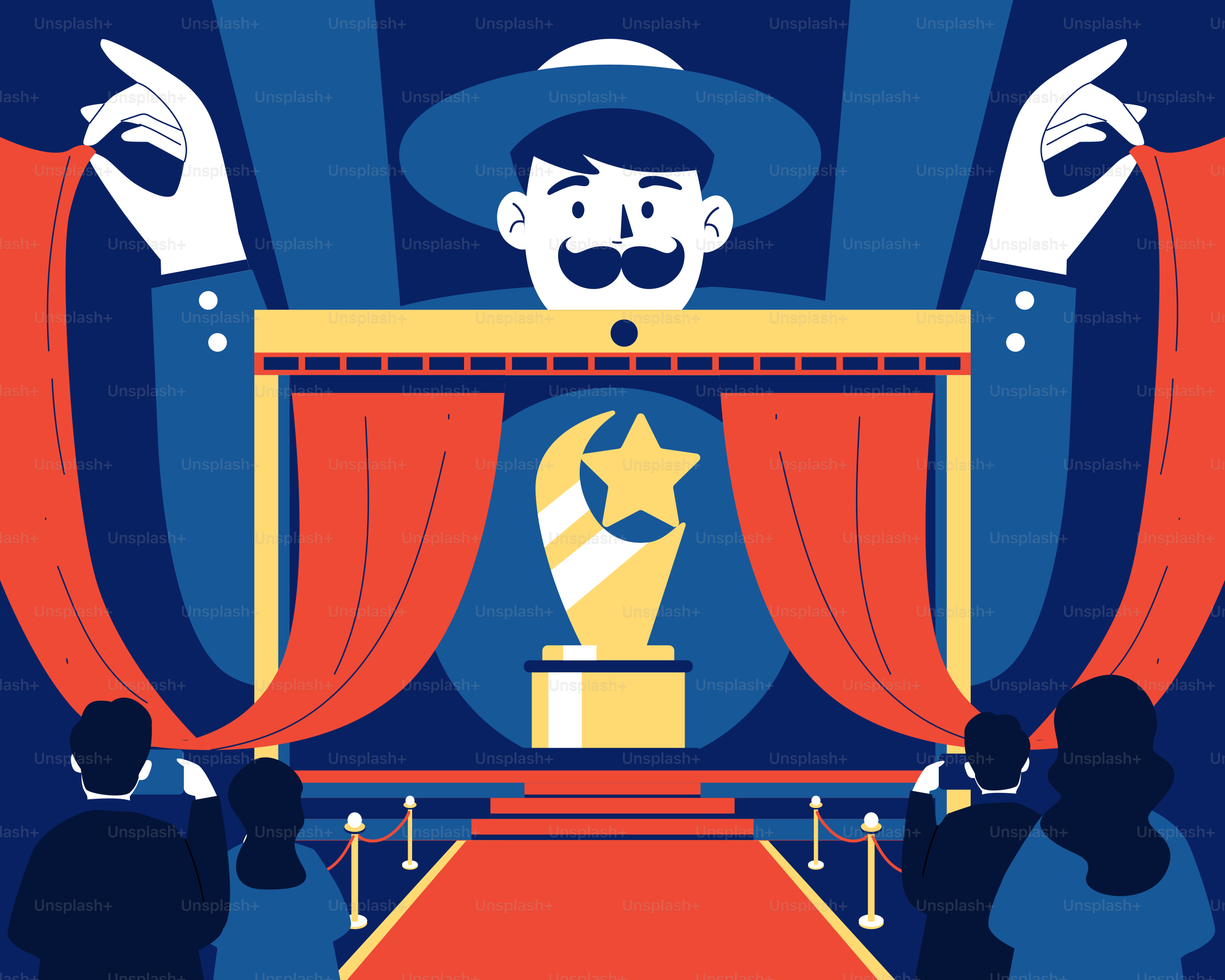 A man standing in front of a stage with a star on it