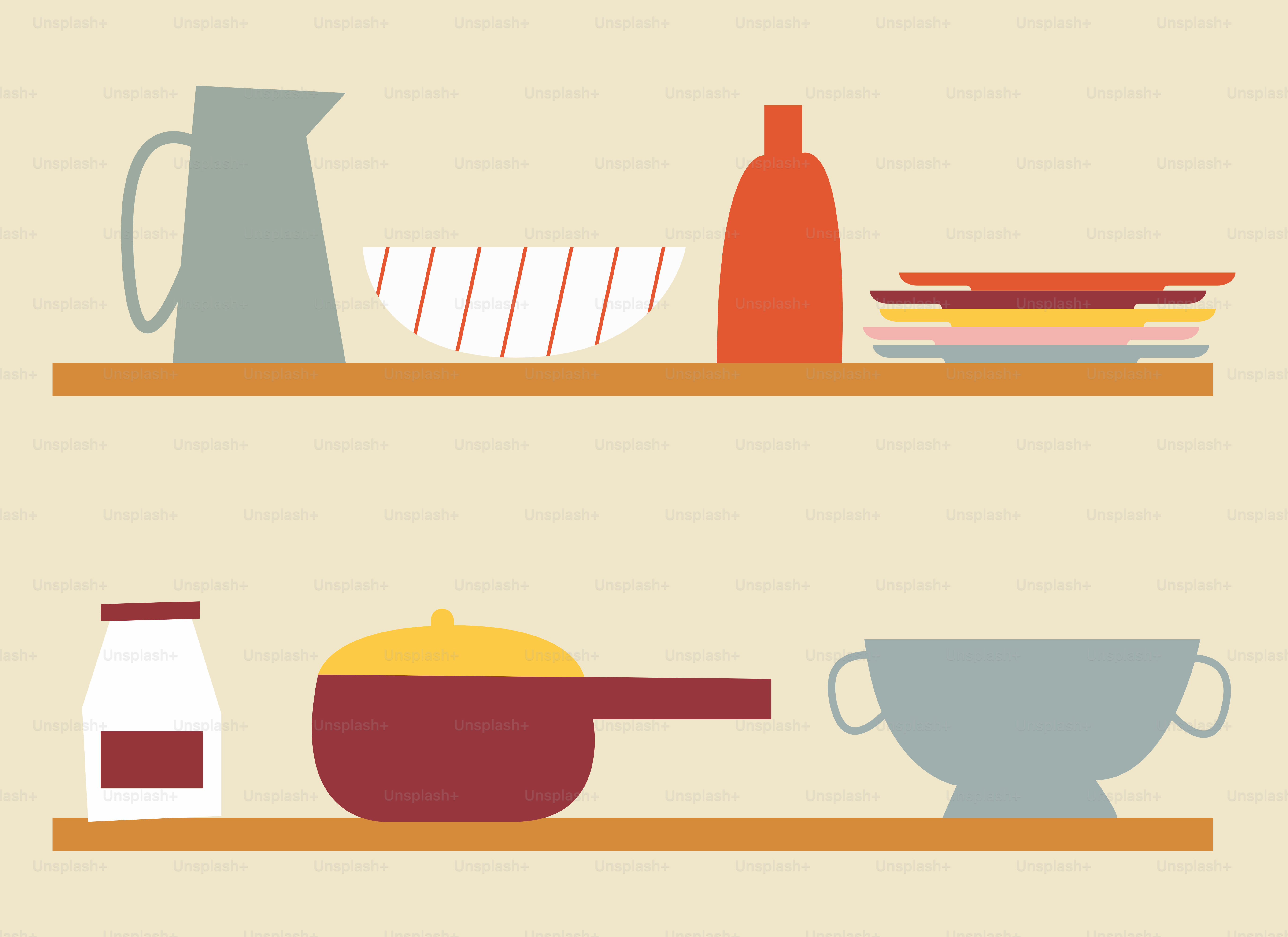 A couple of shelves that have some food on them