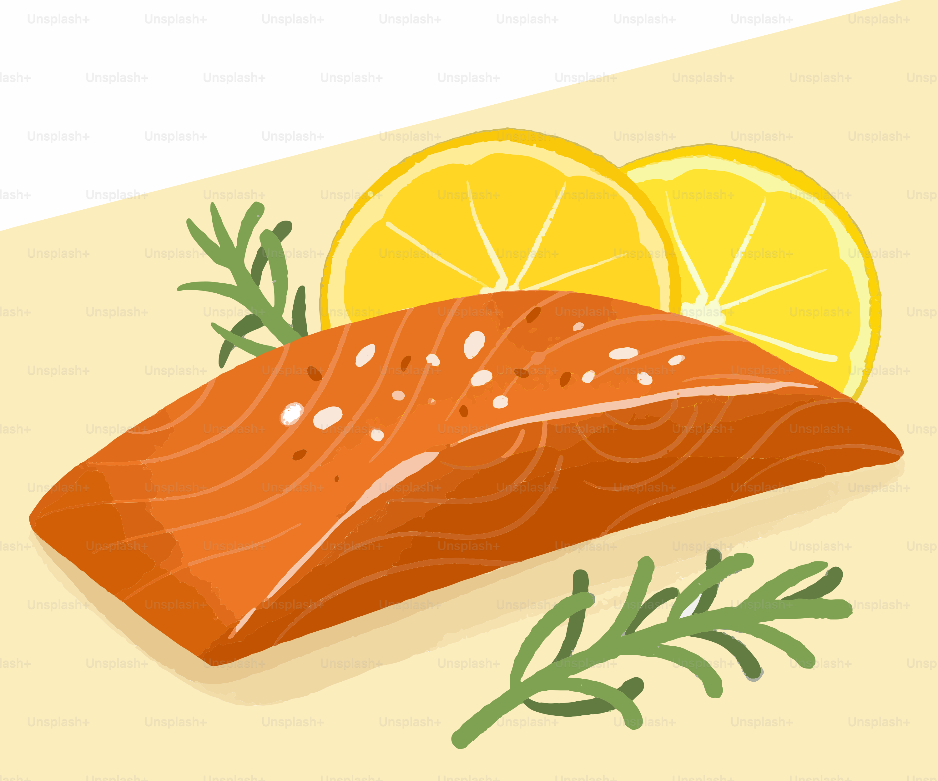 Una foto de un trozo de salmón con rodajas de limón