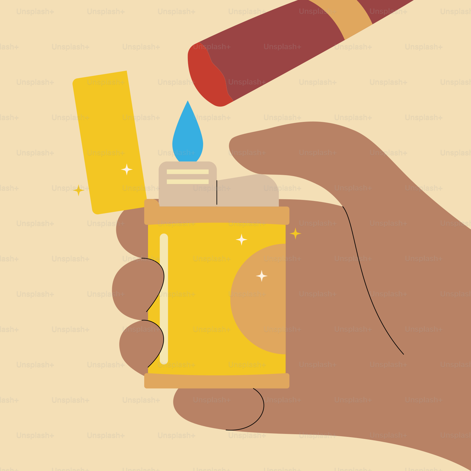 A person holding a lighter in their hand