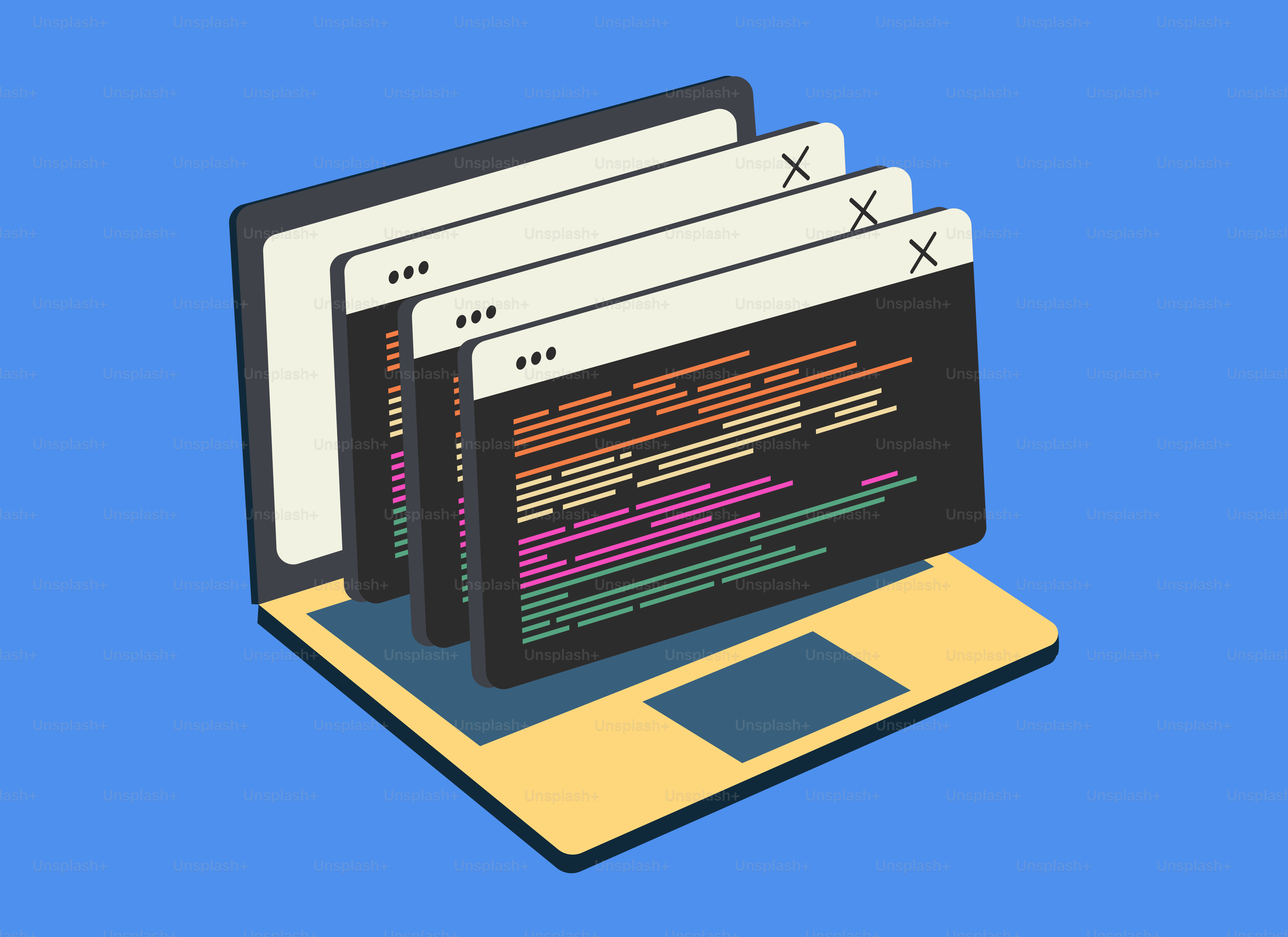 A computer screen with a bunch of folders on top of it