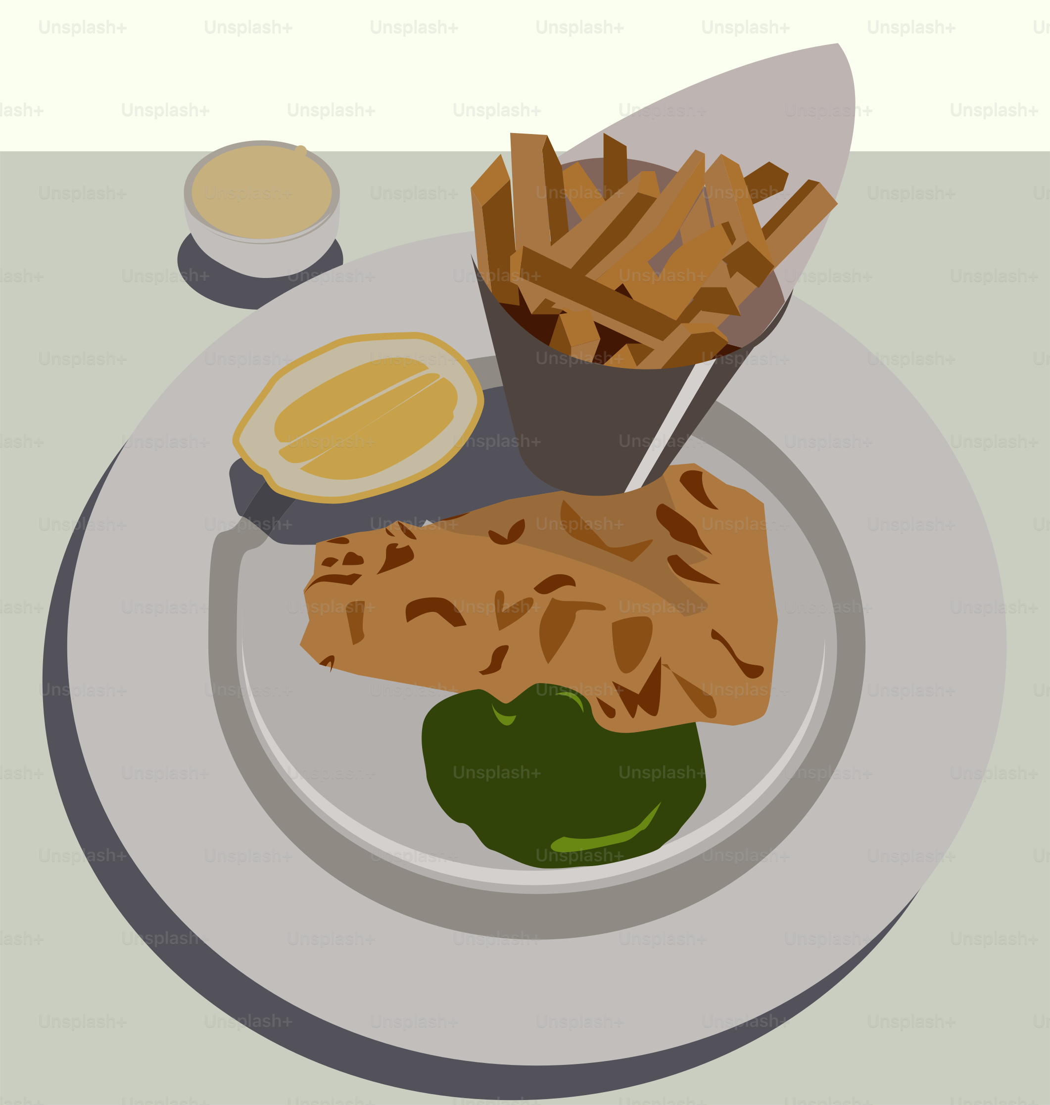 A plate of food with a knife and fork