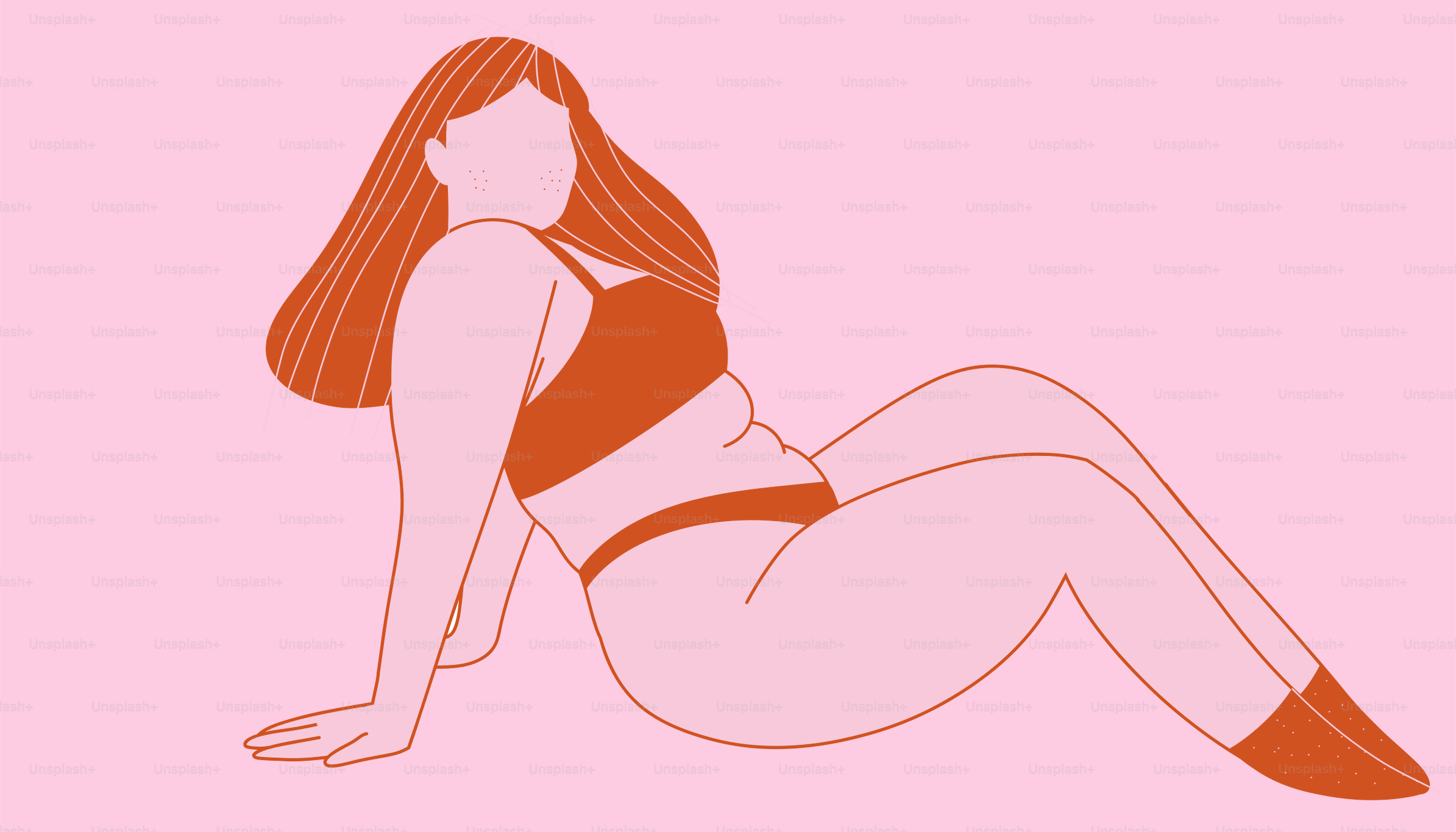 A woman in a bikini sitting on the ground