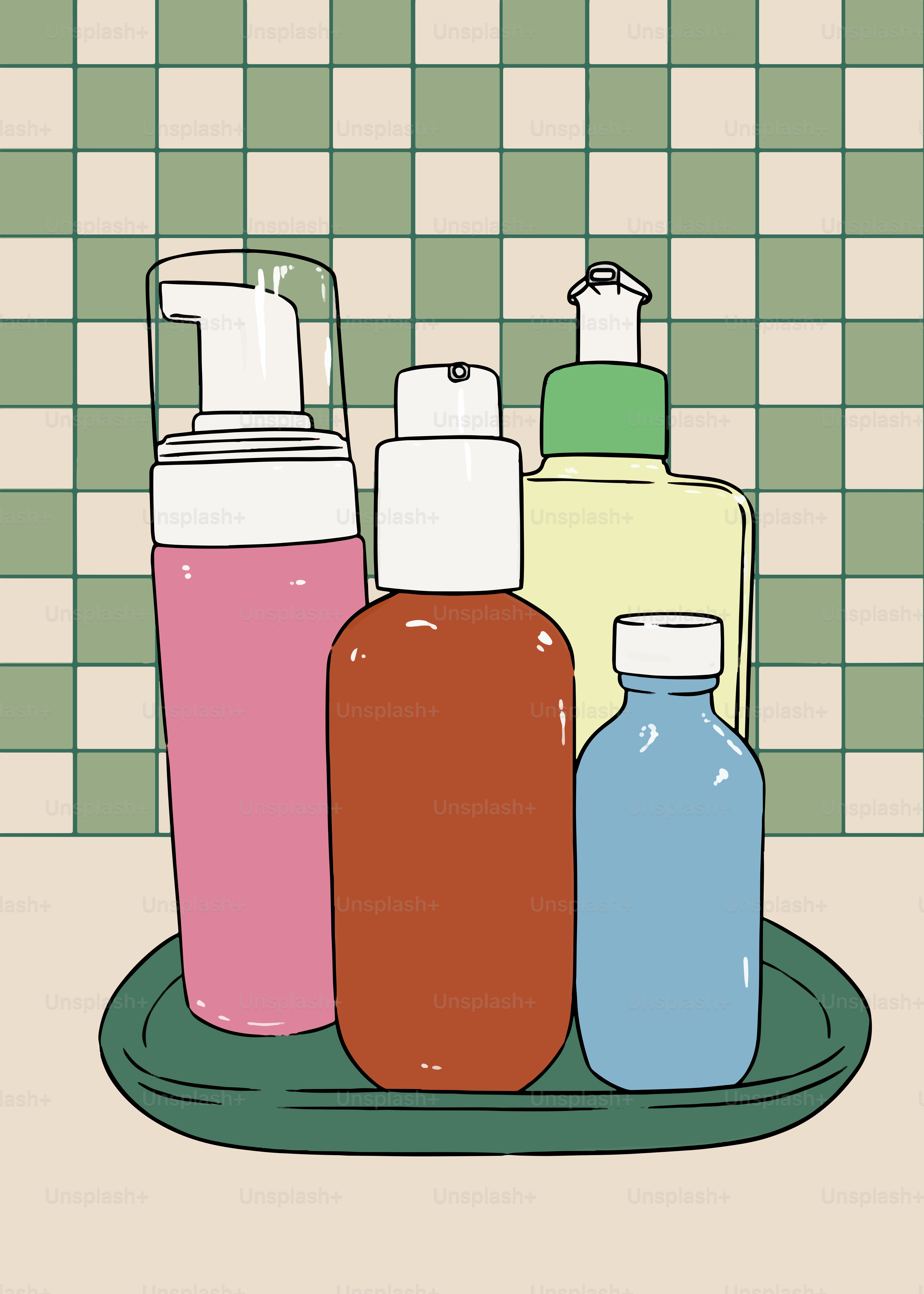 Un montón de botellas sobre una encimera