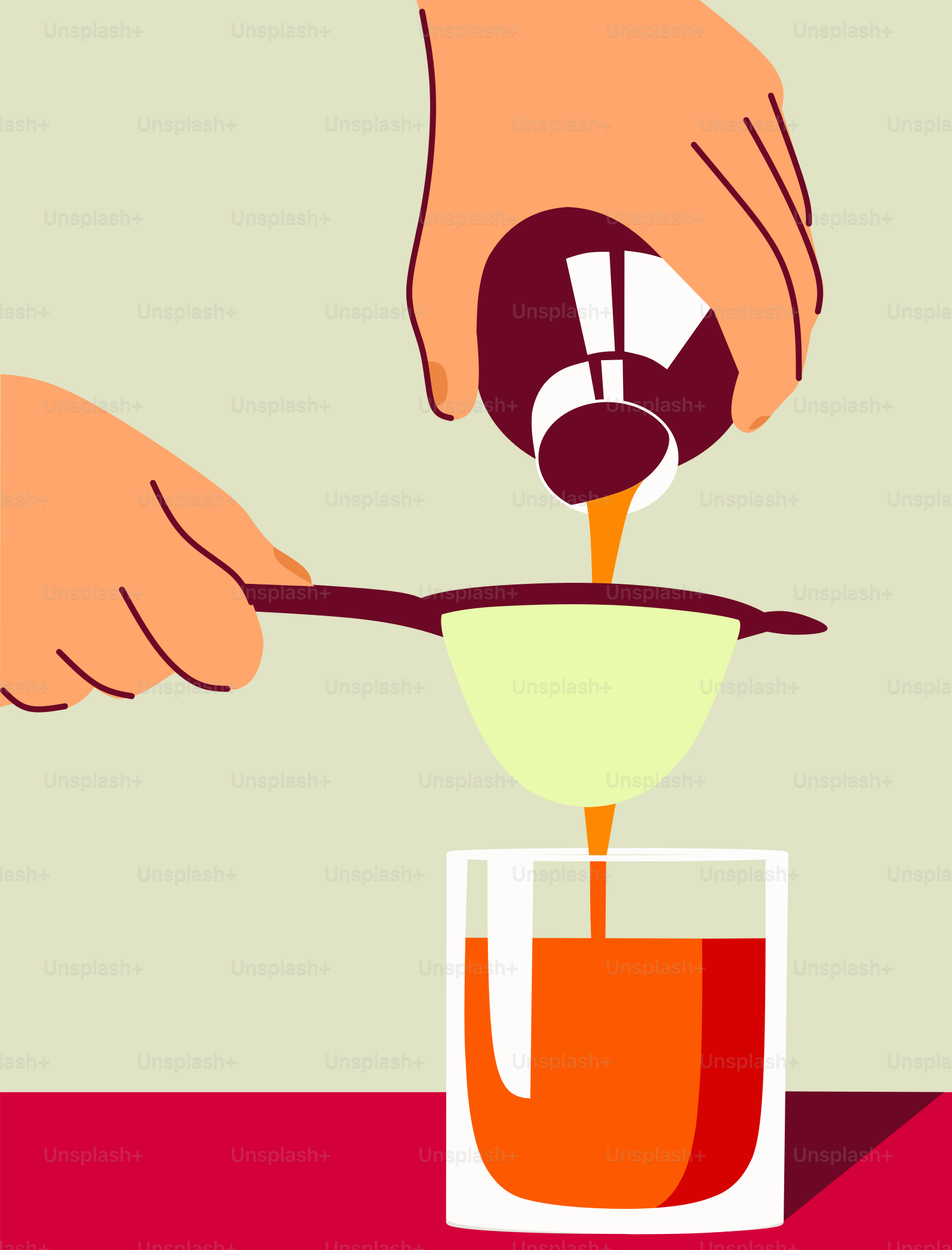 Una persona vierte zumo de naranja en un vaso