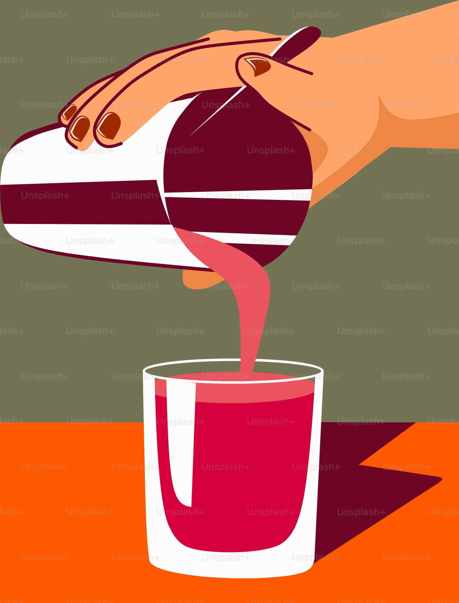 Una persona sirviendo una copa en un vaso