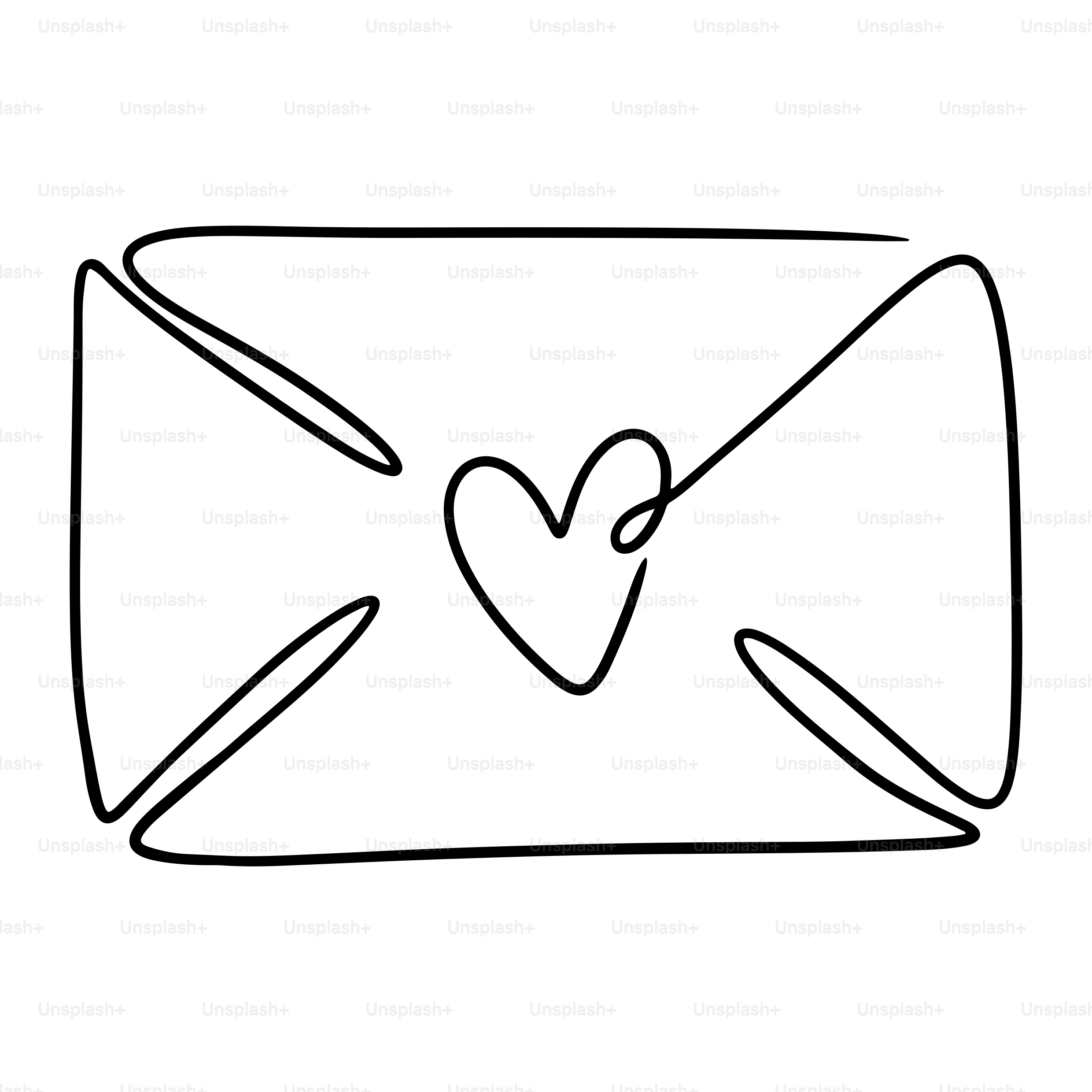 An envelope with a heart inside