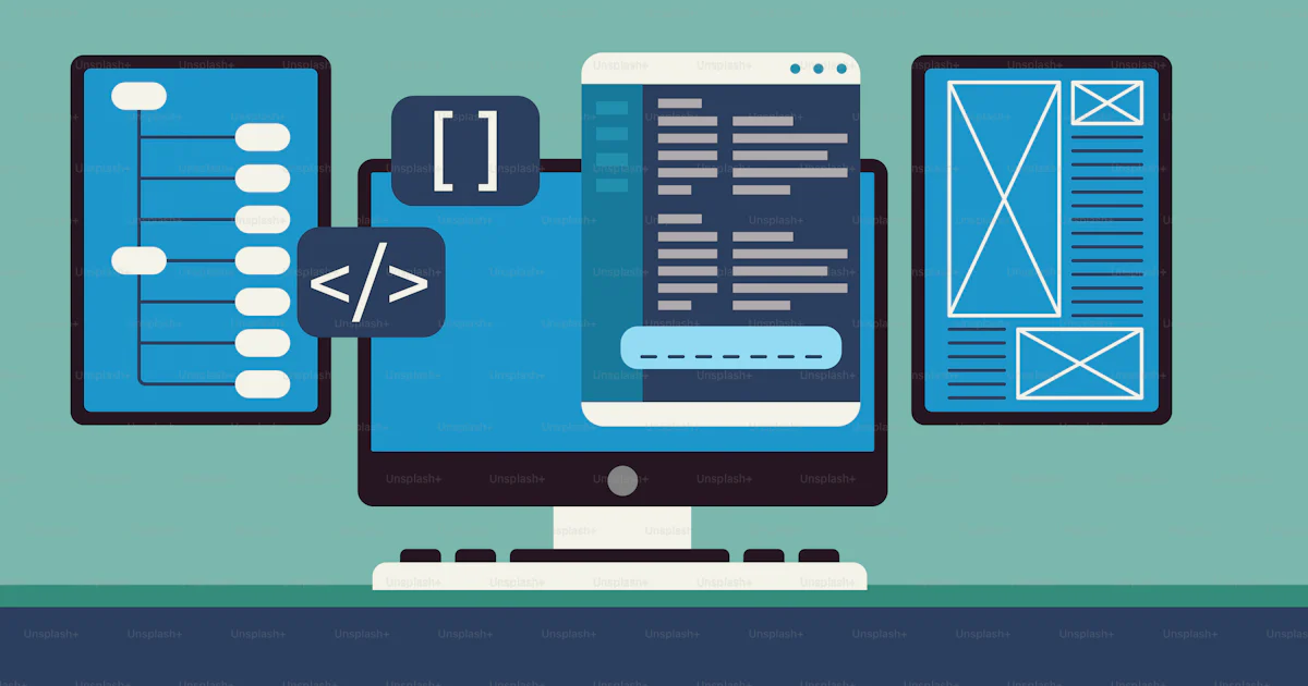 Programacio Computadoaea Una pantalla de computadora con un programa de programación vector ...