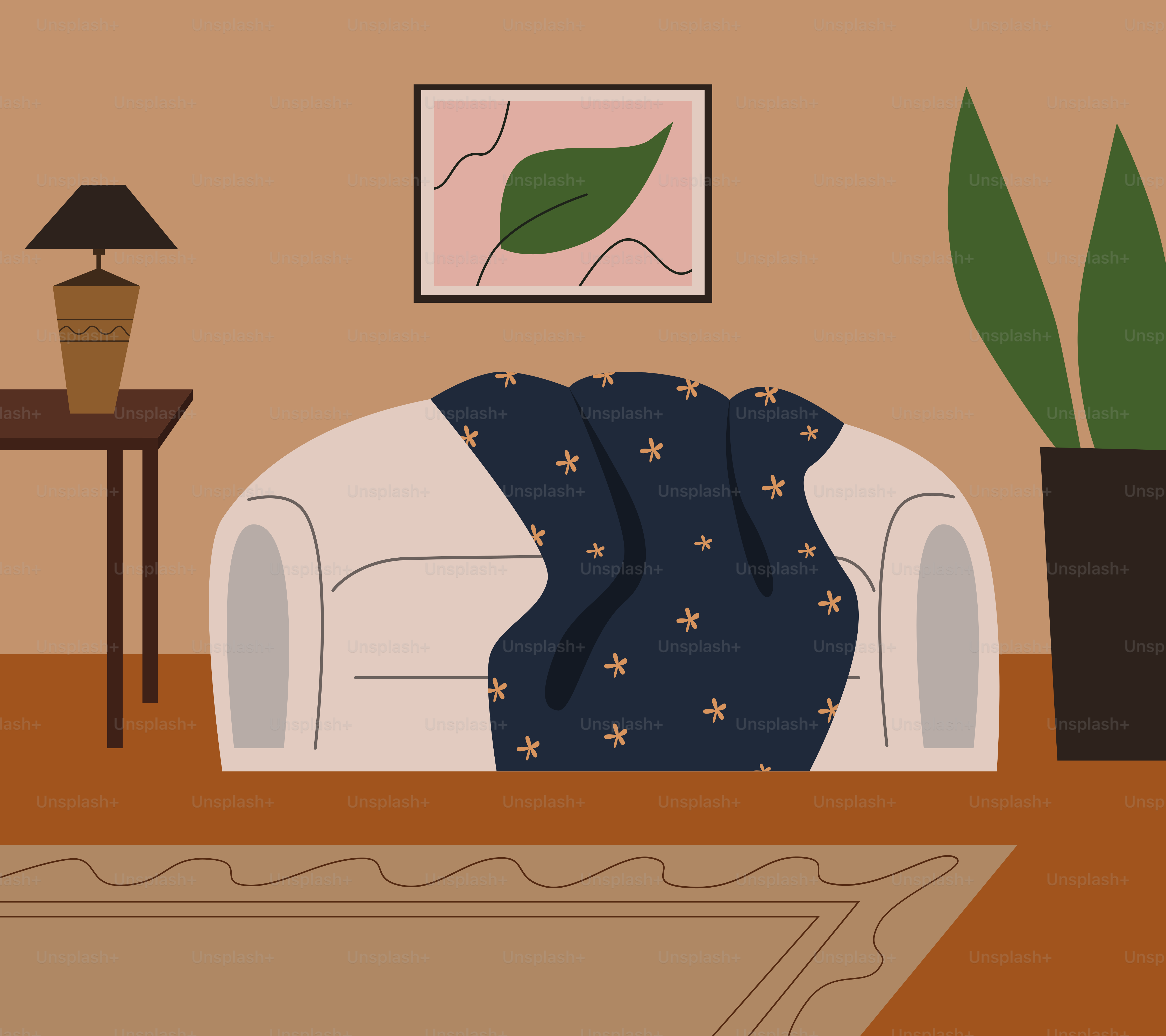 Un salon avec un canapé et une table