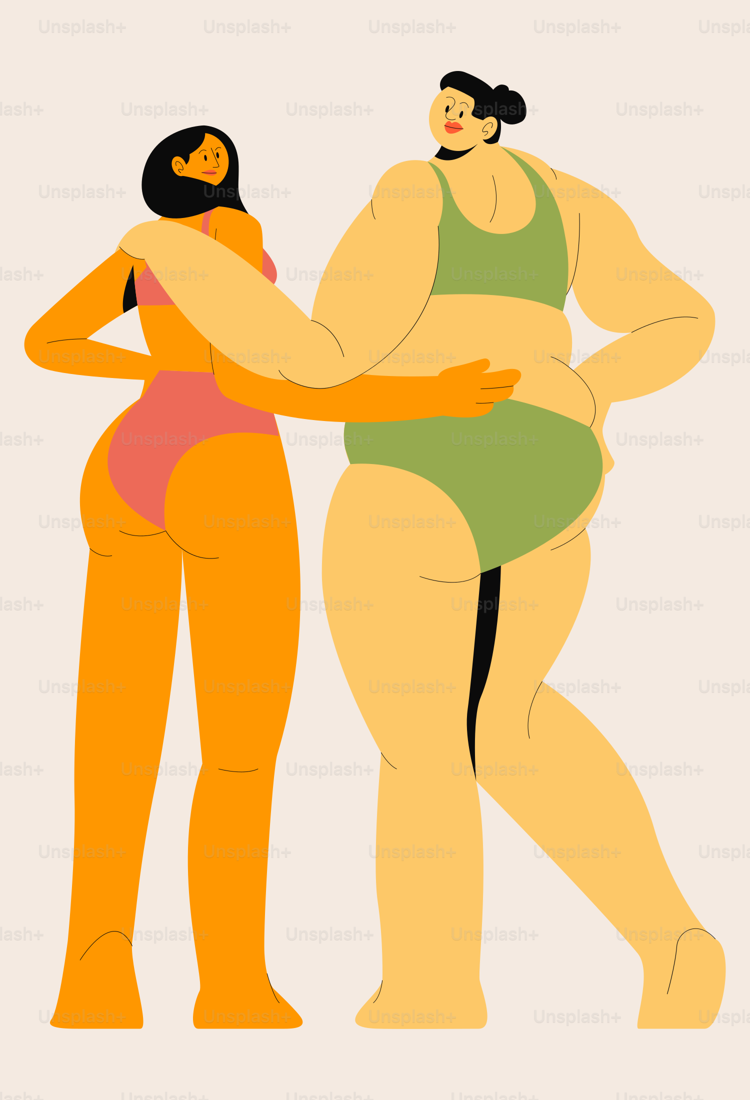 A couple of women standing next to each other