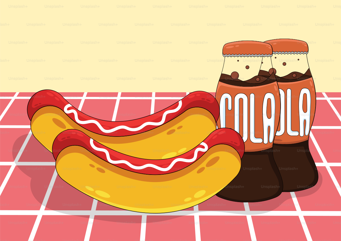 A couple of hot dogs sitting on top of a counter