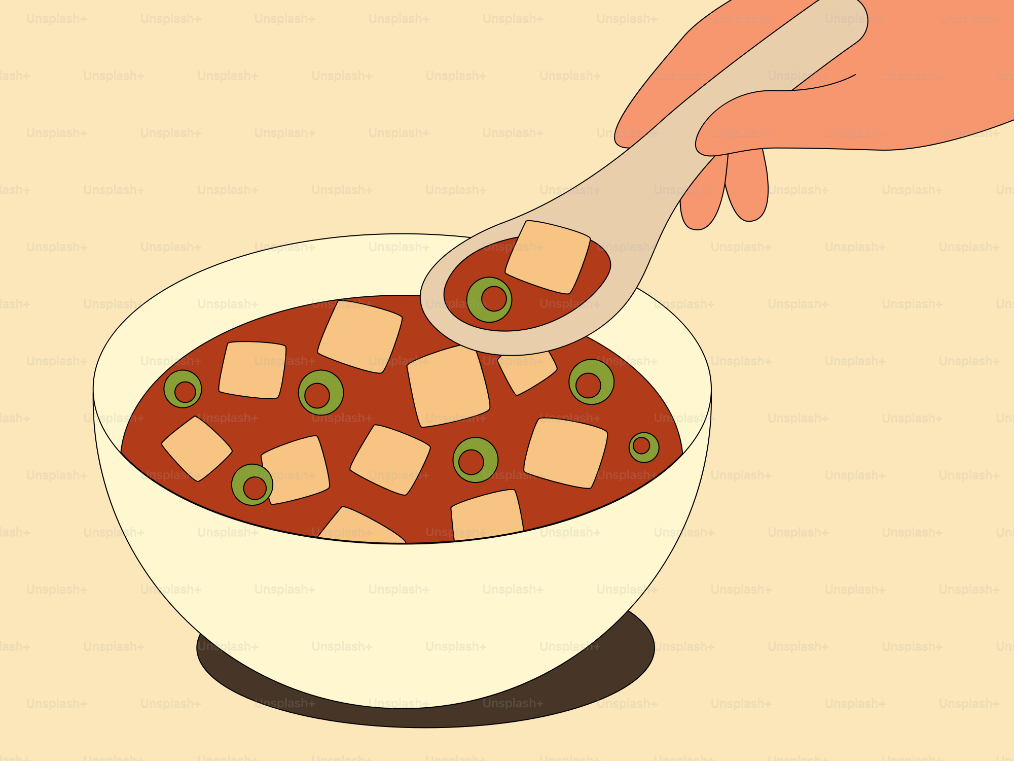 A bowl of food with a spoon in it