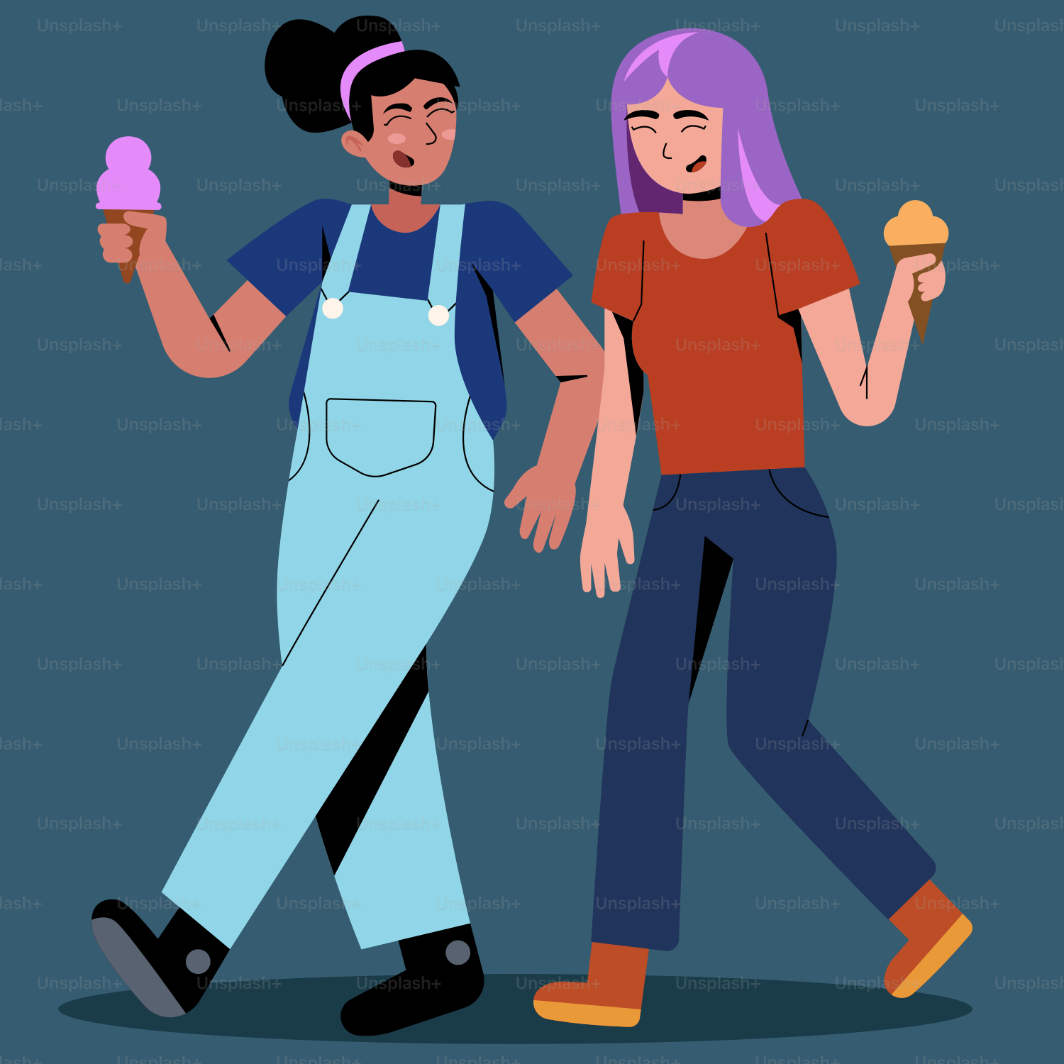 A couple of people that are walking together