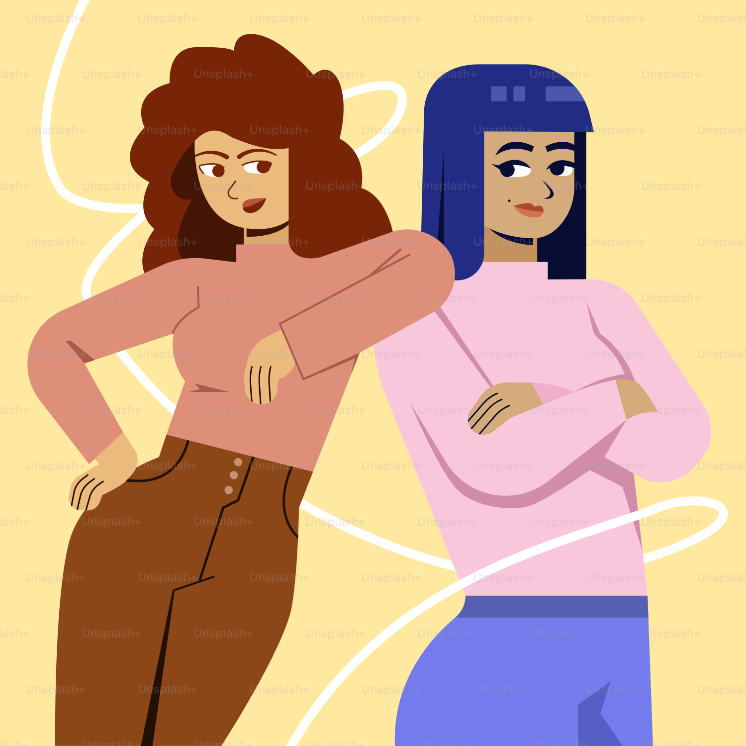 A couple of women standing next to each other