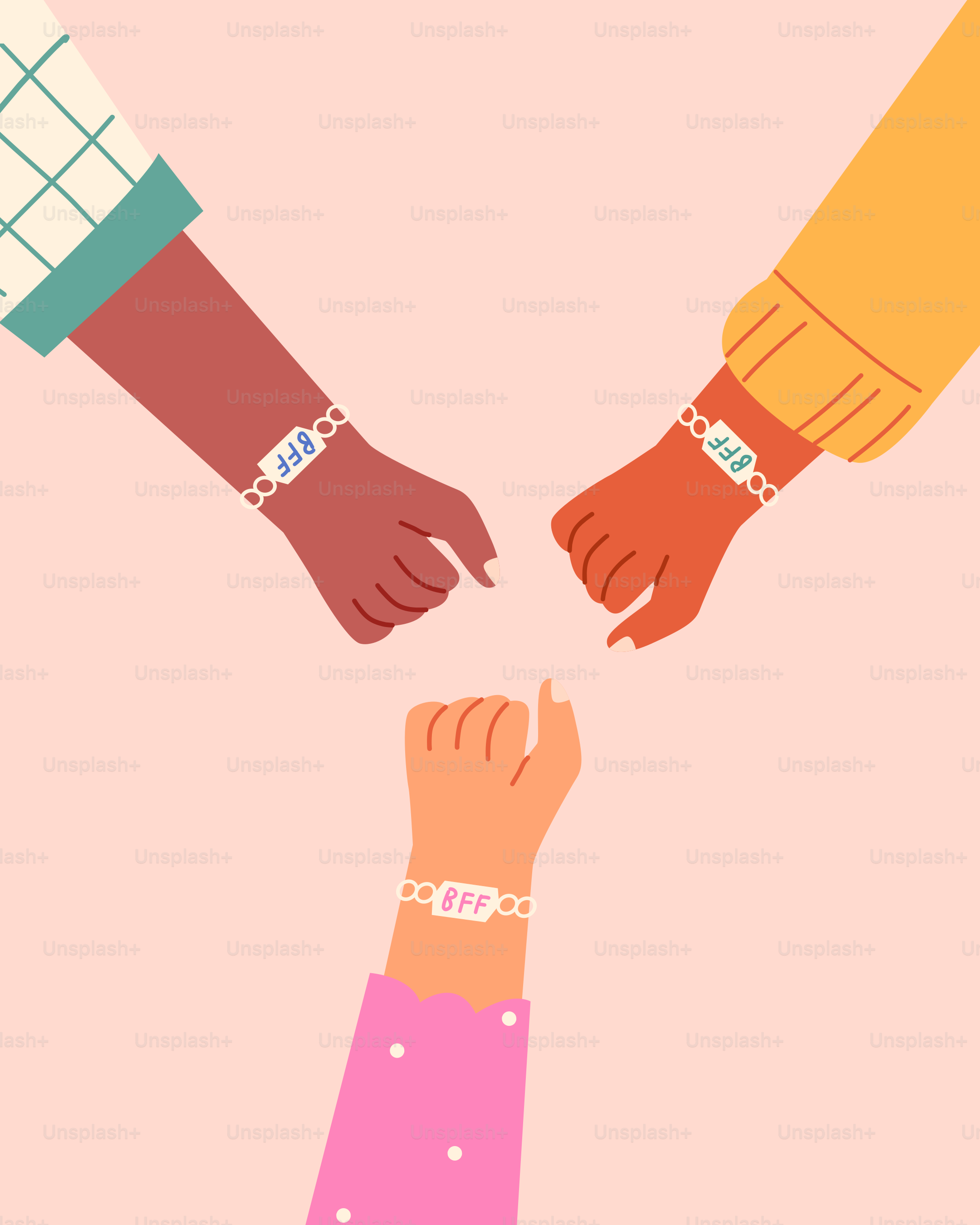 Un grupo de personas tomando la mano unos a otros