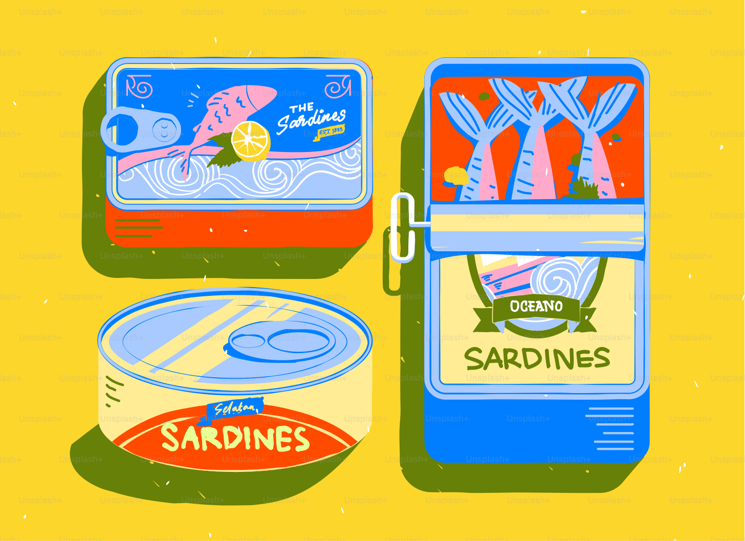 A couple of tins of food sitting on top of a table