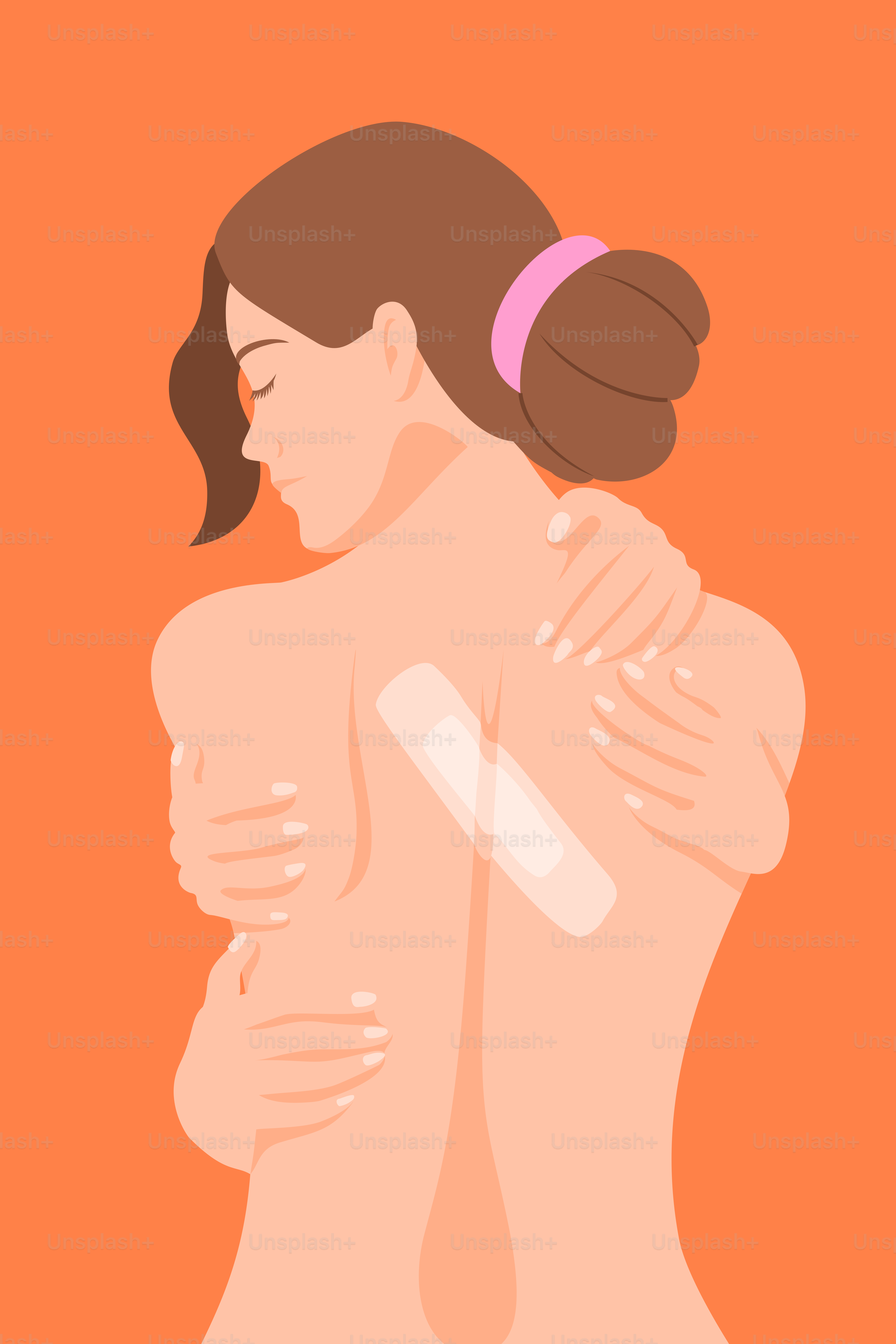 A woman with a bandage around her neck