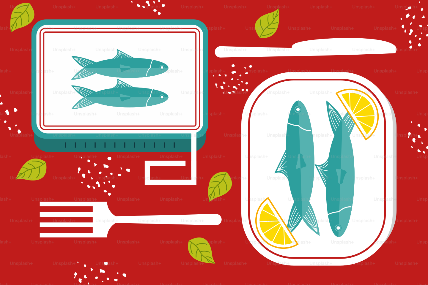 A plate of food with fish and a fork