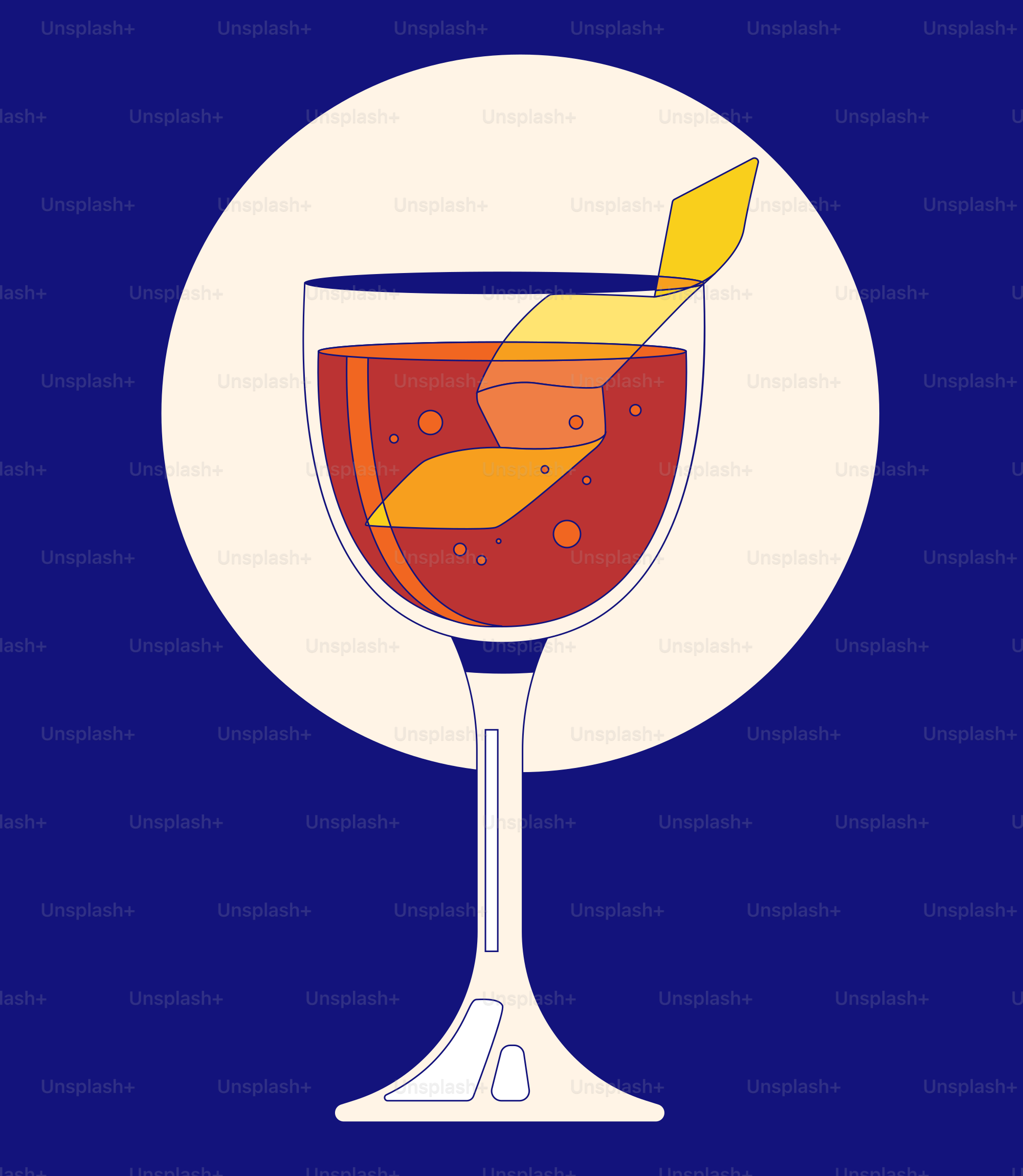 A picture of a glass of wine on a blue background