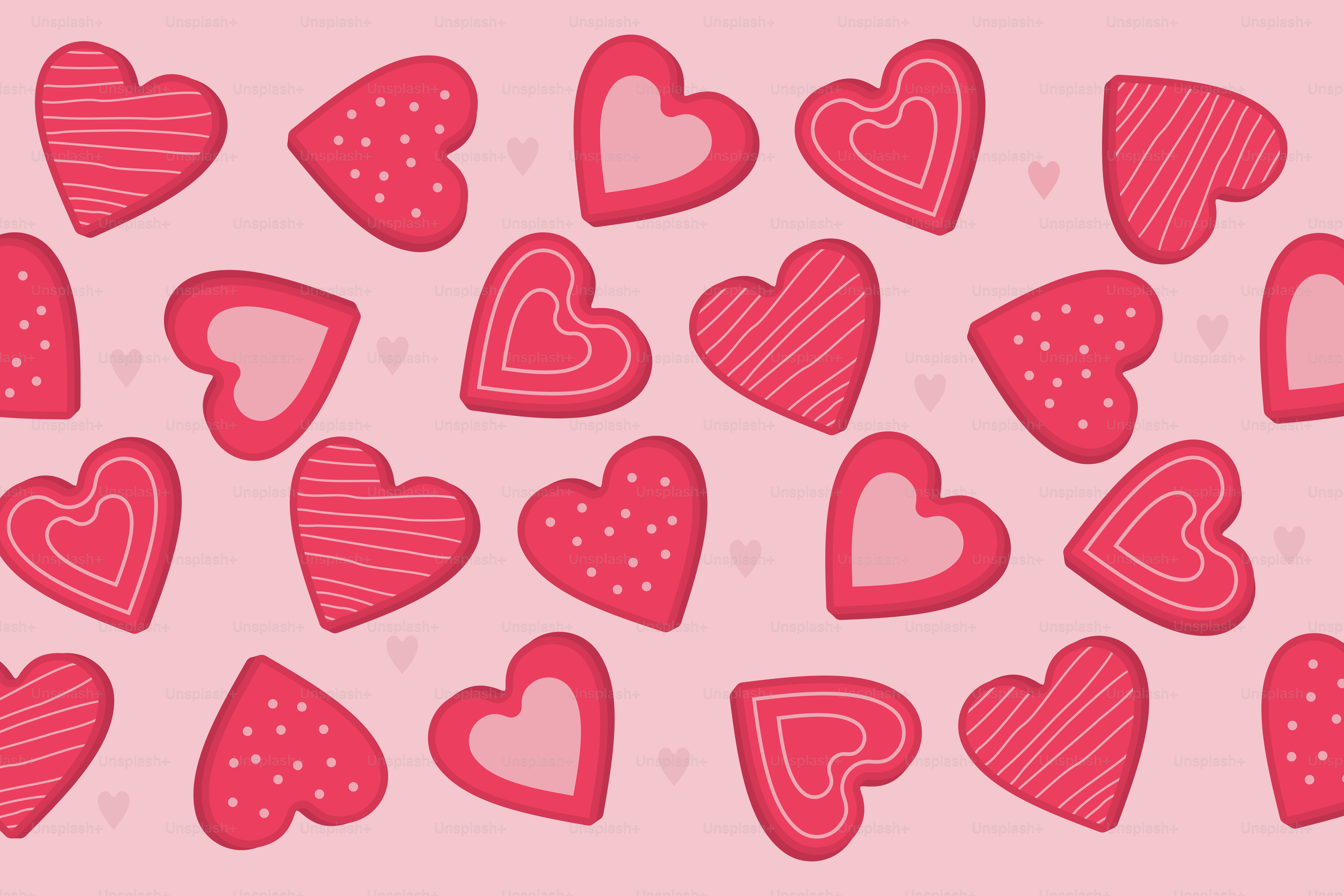 Eine Menge rosa Herzen auf rosa Hintergrund