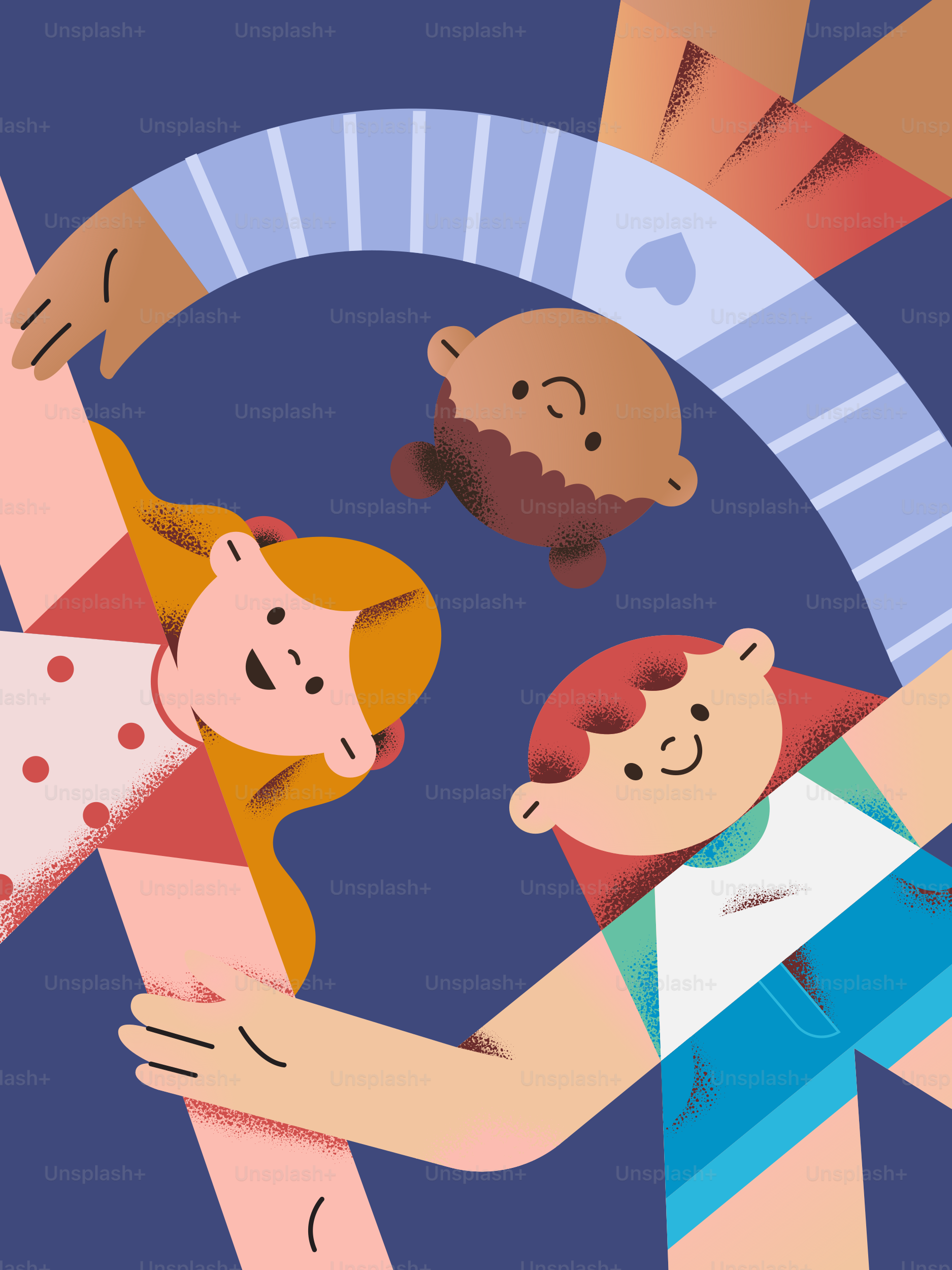 A group of people standing around each other