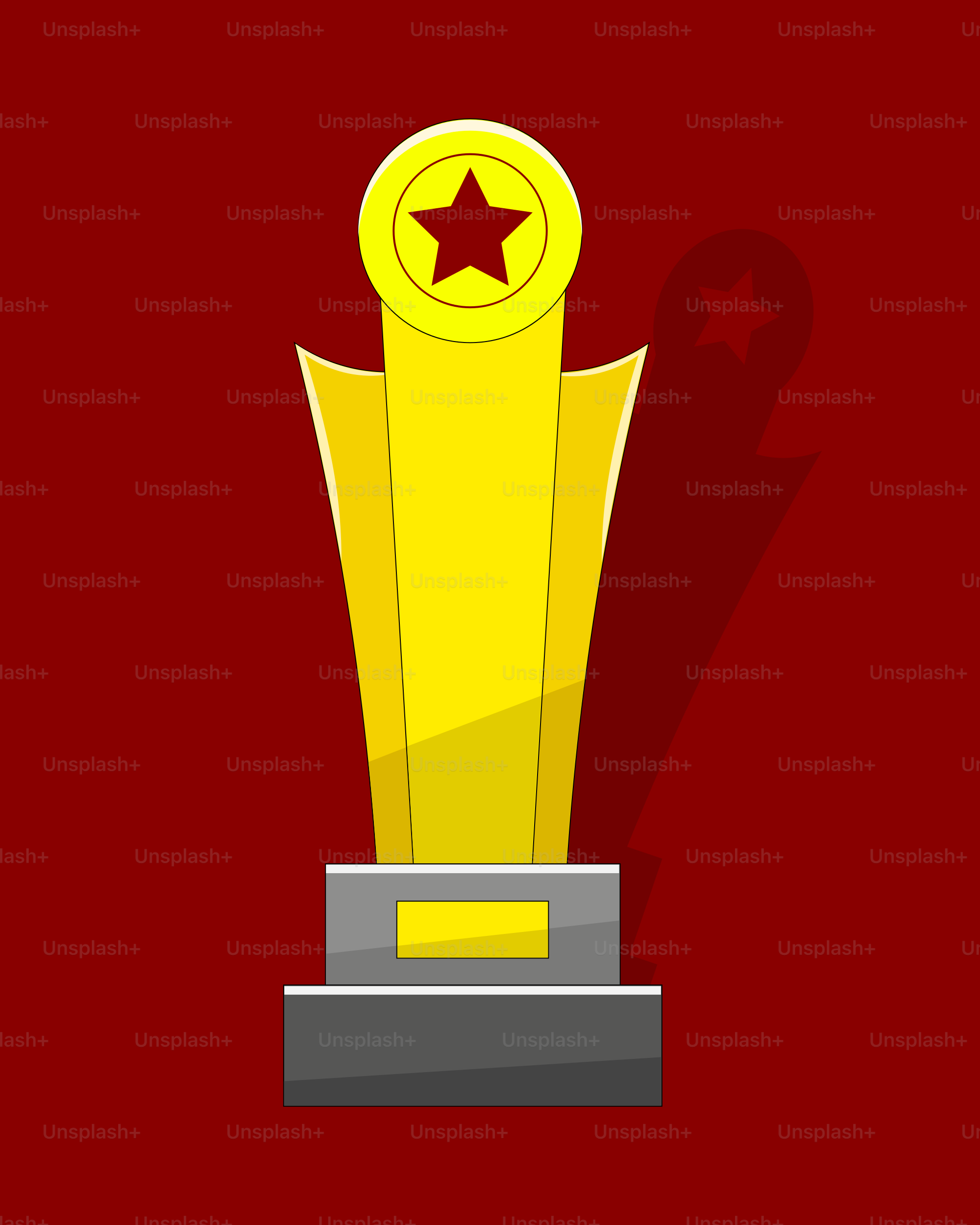 A trophy with a star on top of it