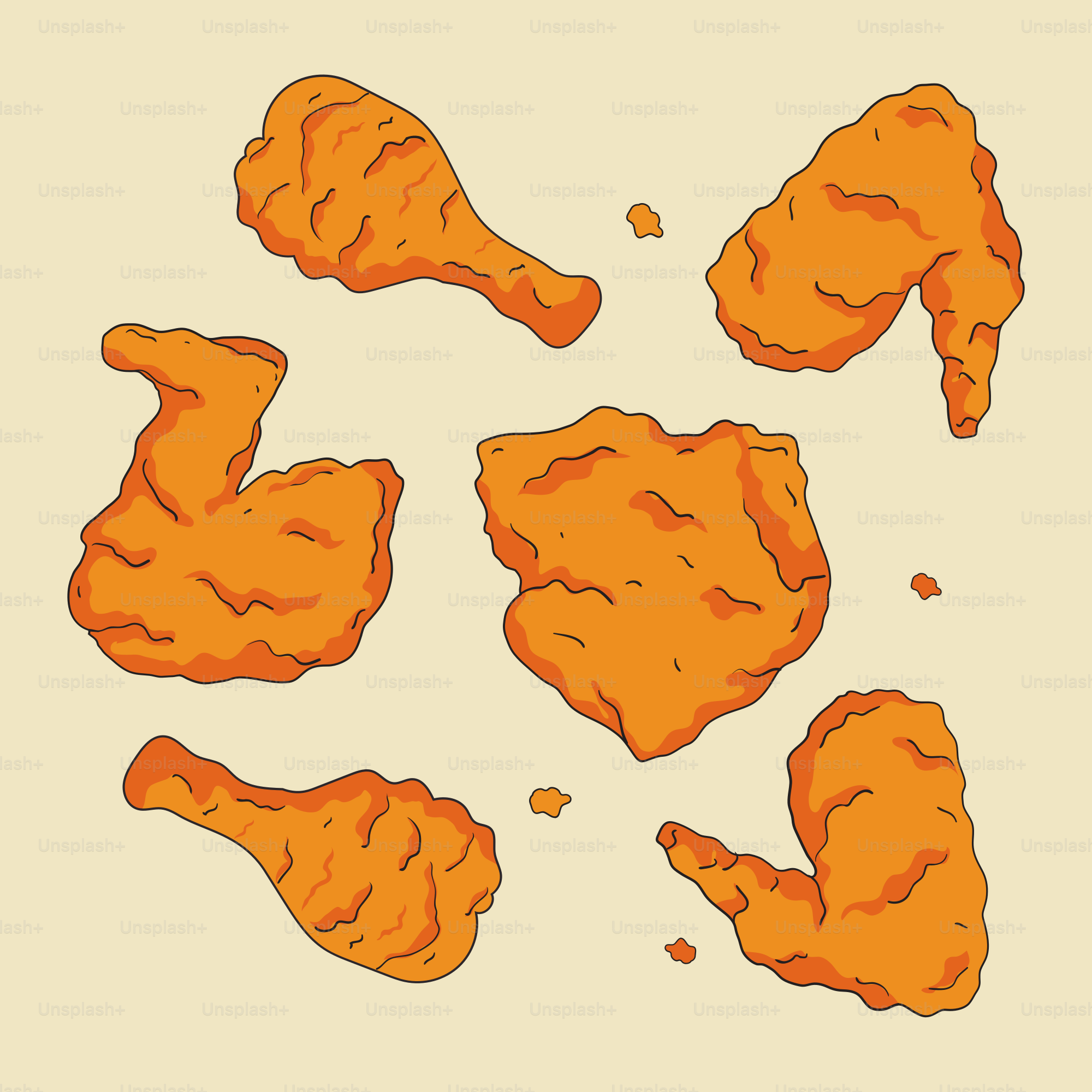 A group of pieces of chicken sitting on top of a table