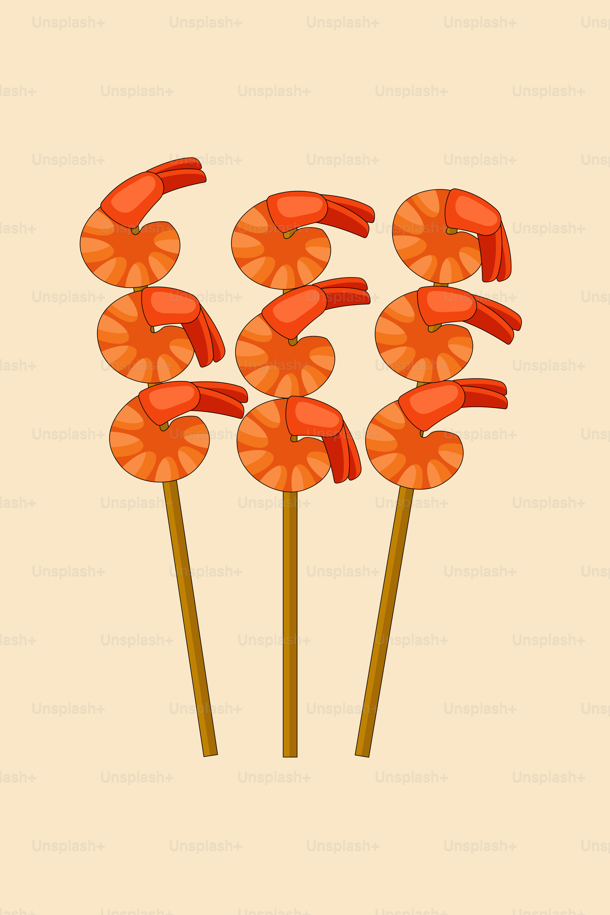 A group of orange shrimp sticks sitting on top of each other