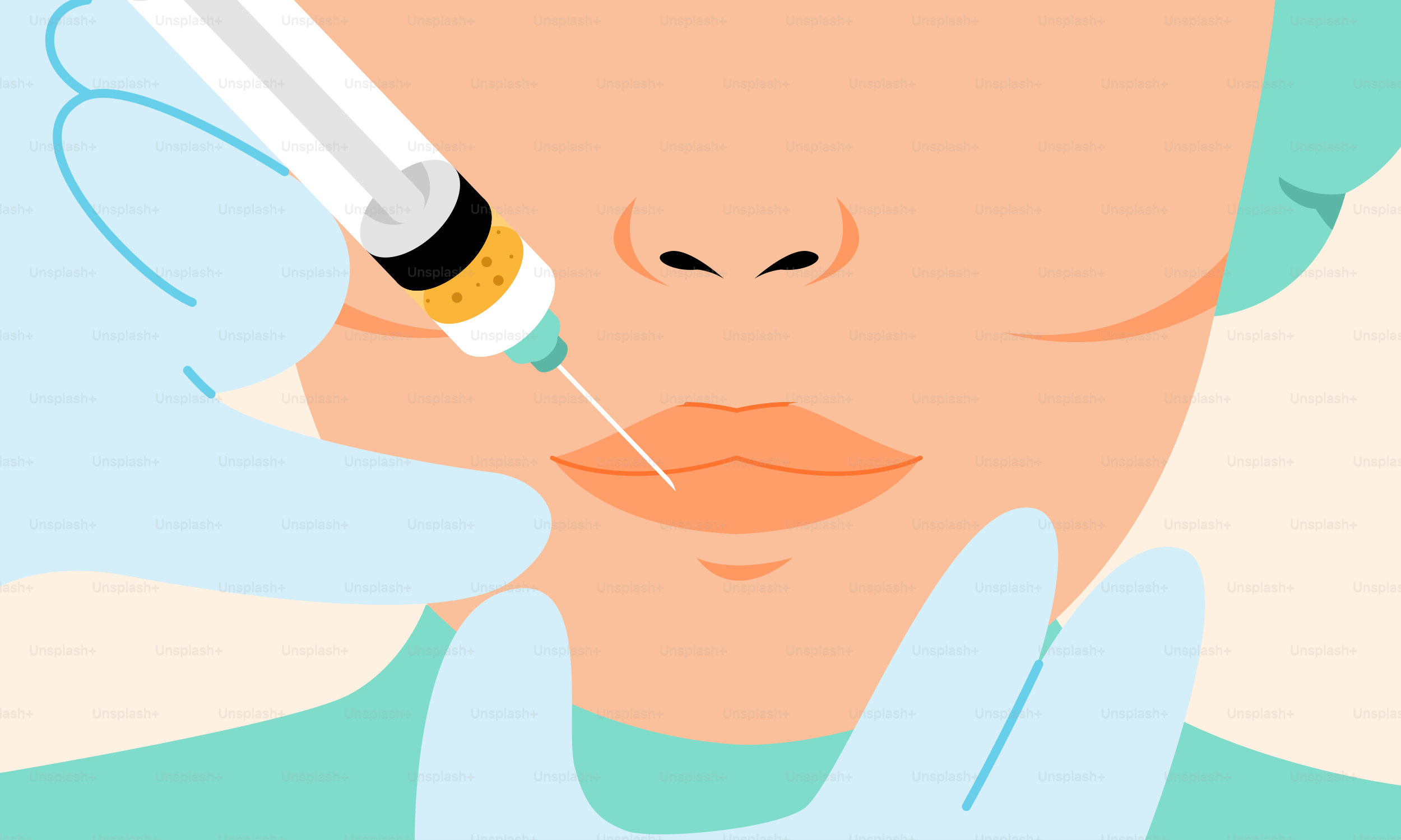 A woman with a needle in her nose