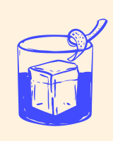 A drawing of a glass of ice tea