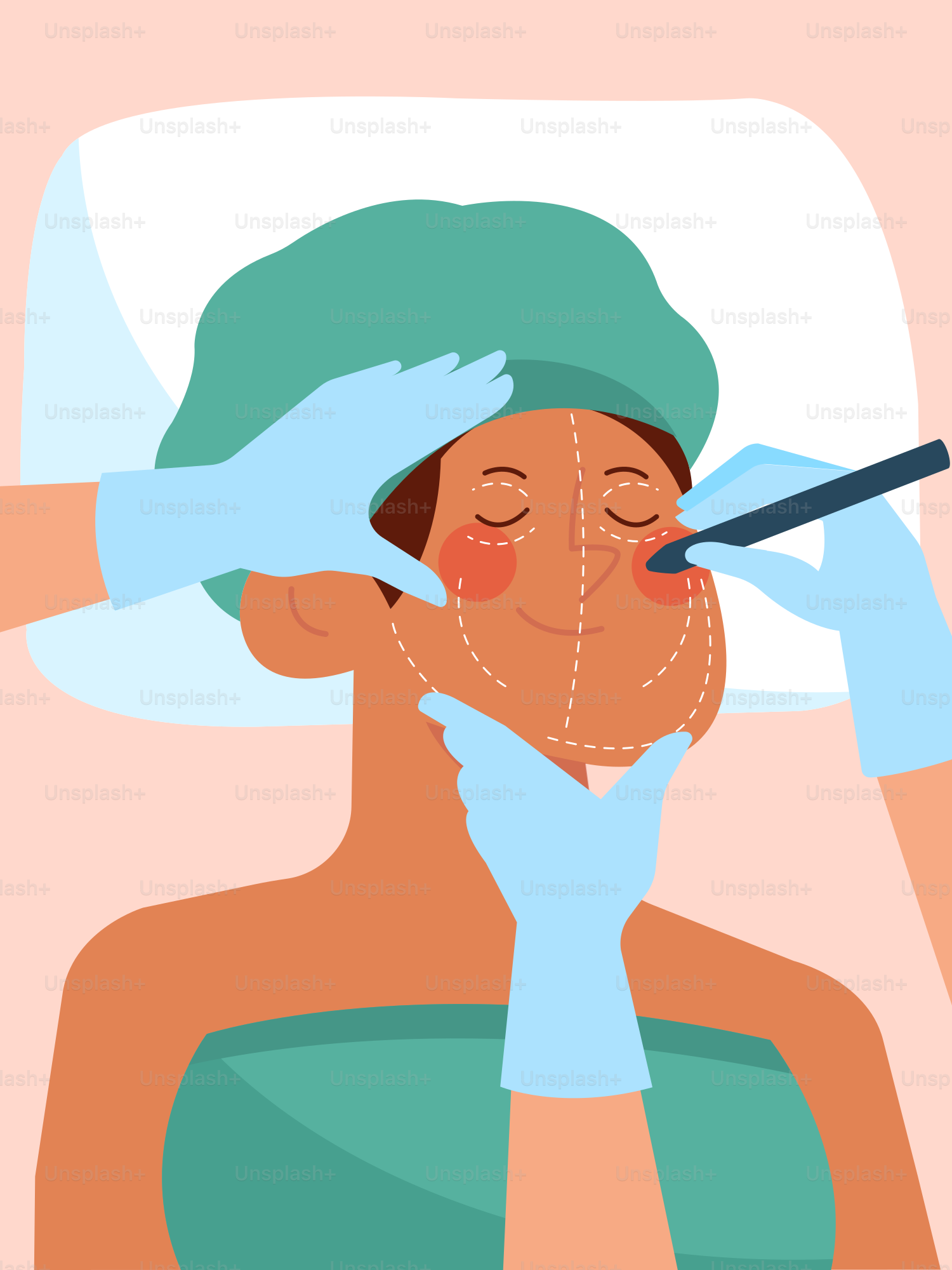 A woman getting her hair done with a blow dryer