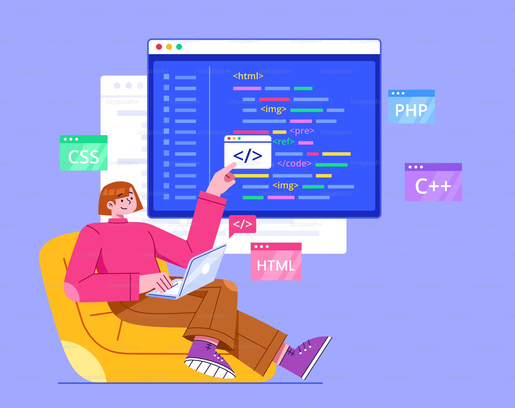 Una persona seduta su una sedia con un portatile