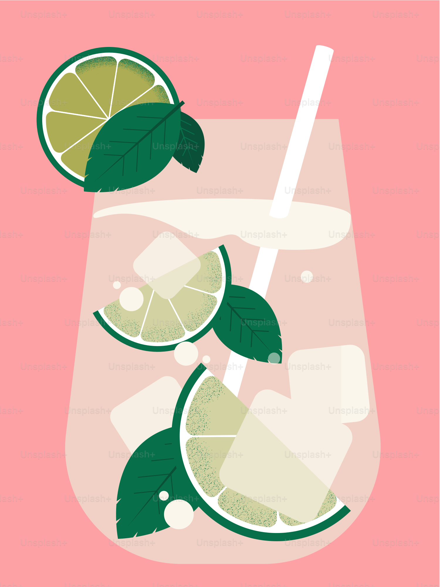 Un vaso de limonada con una rodaja de lima encima