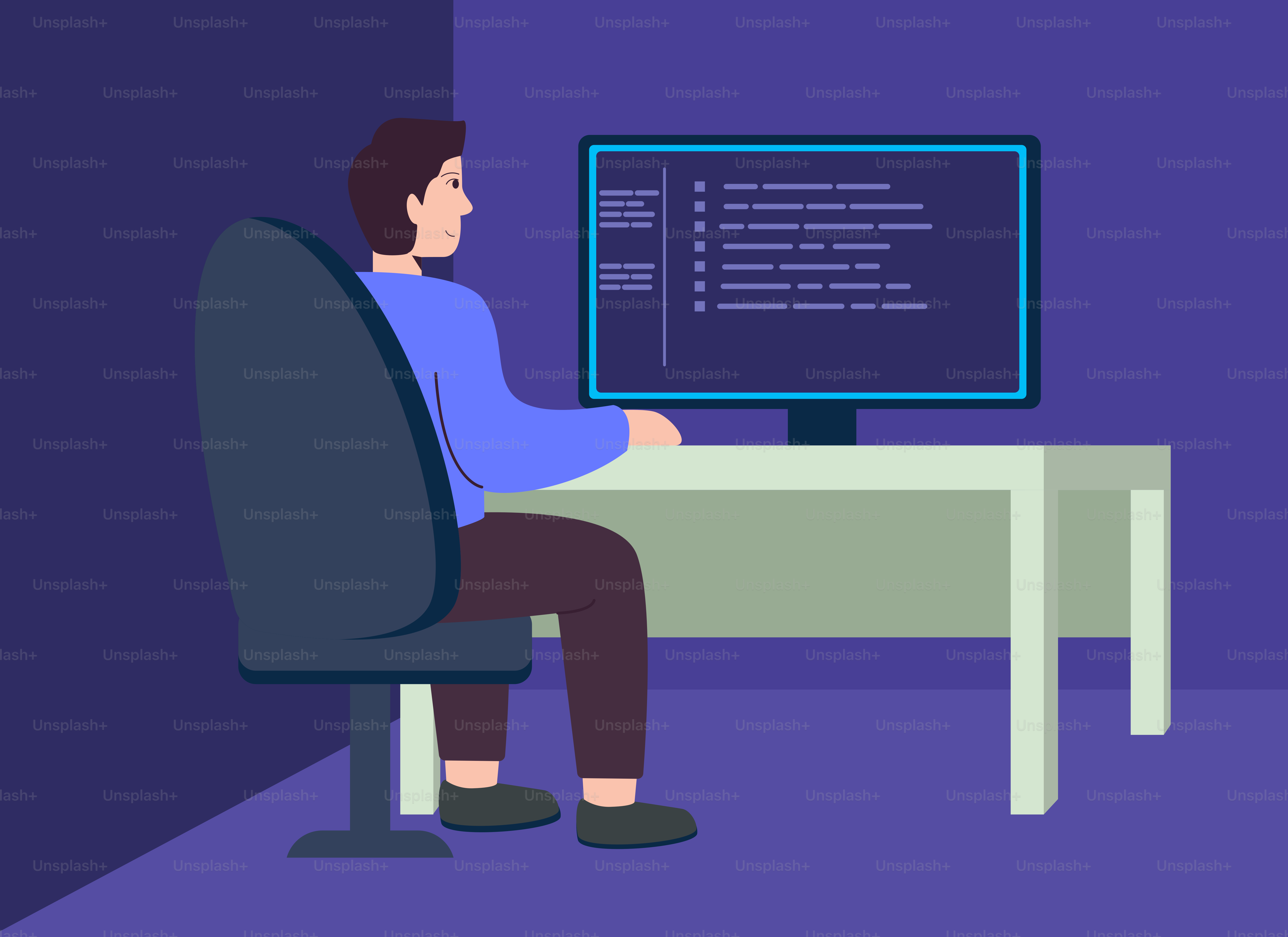 A man sitting at a desk in front of a computer